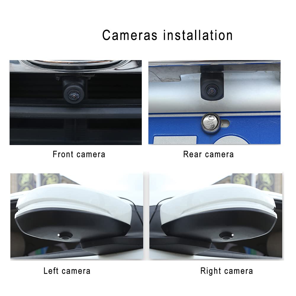 Weivision Universal 360 Degree Car Camera System - HD DVR Recording with Panoramic Bird's Eye View & Rear View for All Vehicles | Perfect for Parking, Lane Changing & Blind Spot Monitoring