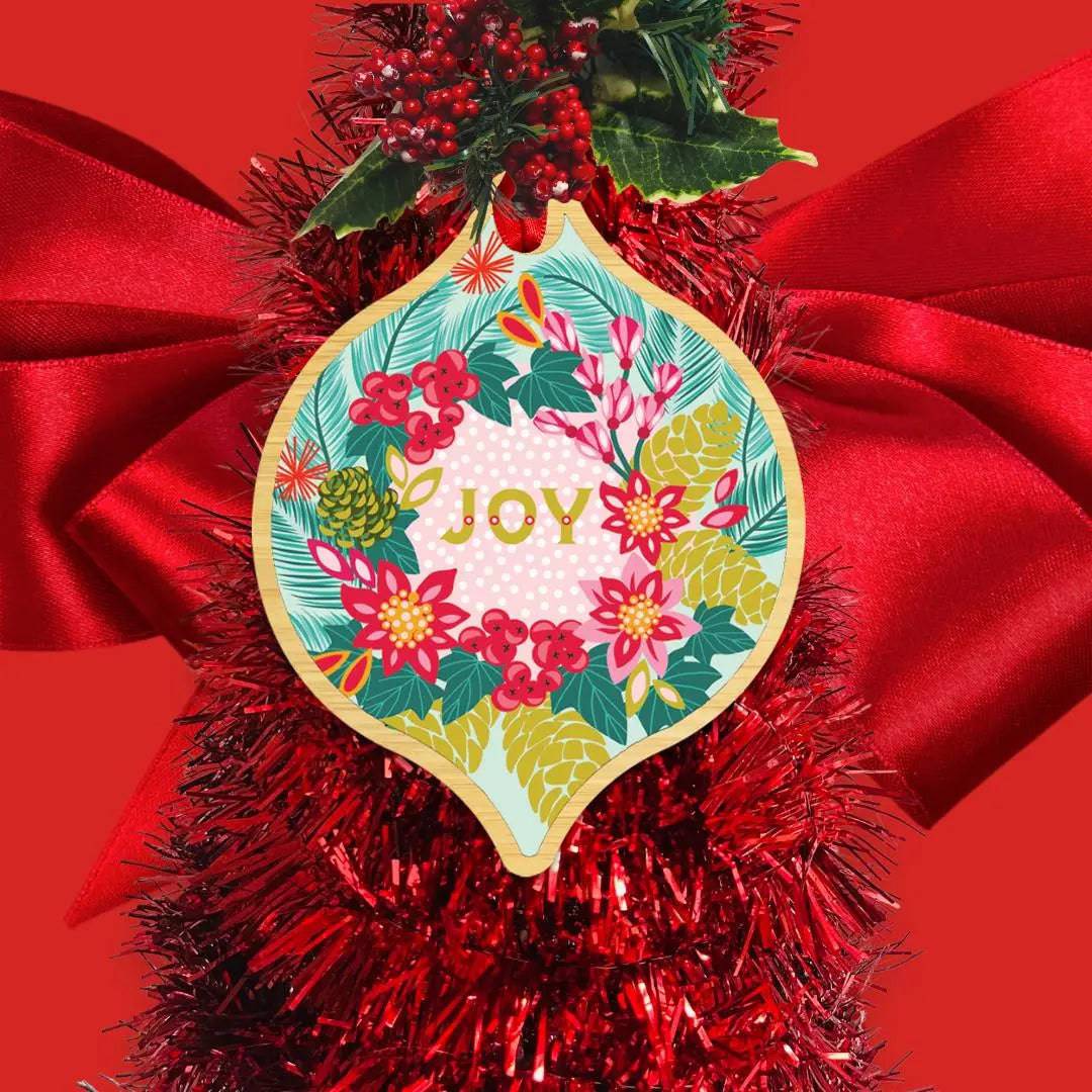 Christmas Joy Bauble - Festive Holiday Ornament for Tree Decorations, Gift Giving & Seasonal Home Decor