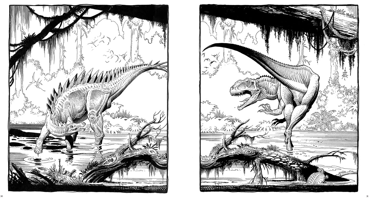 Dinosaurs Coloring Book by William Stout - Prehistoric Animal Art for Kids & Adults | Perfect for Relaxation, Education & Creative Fun