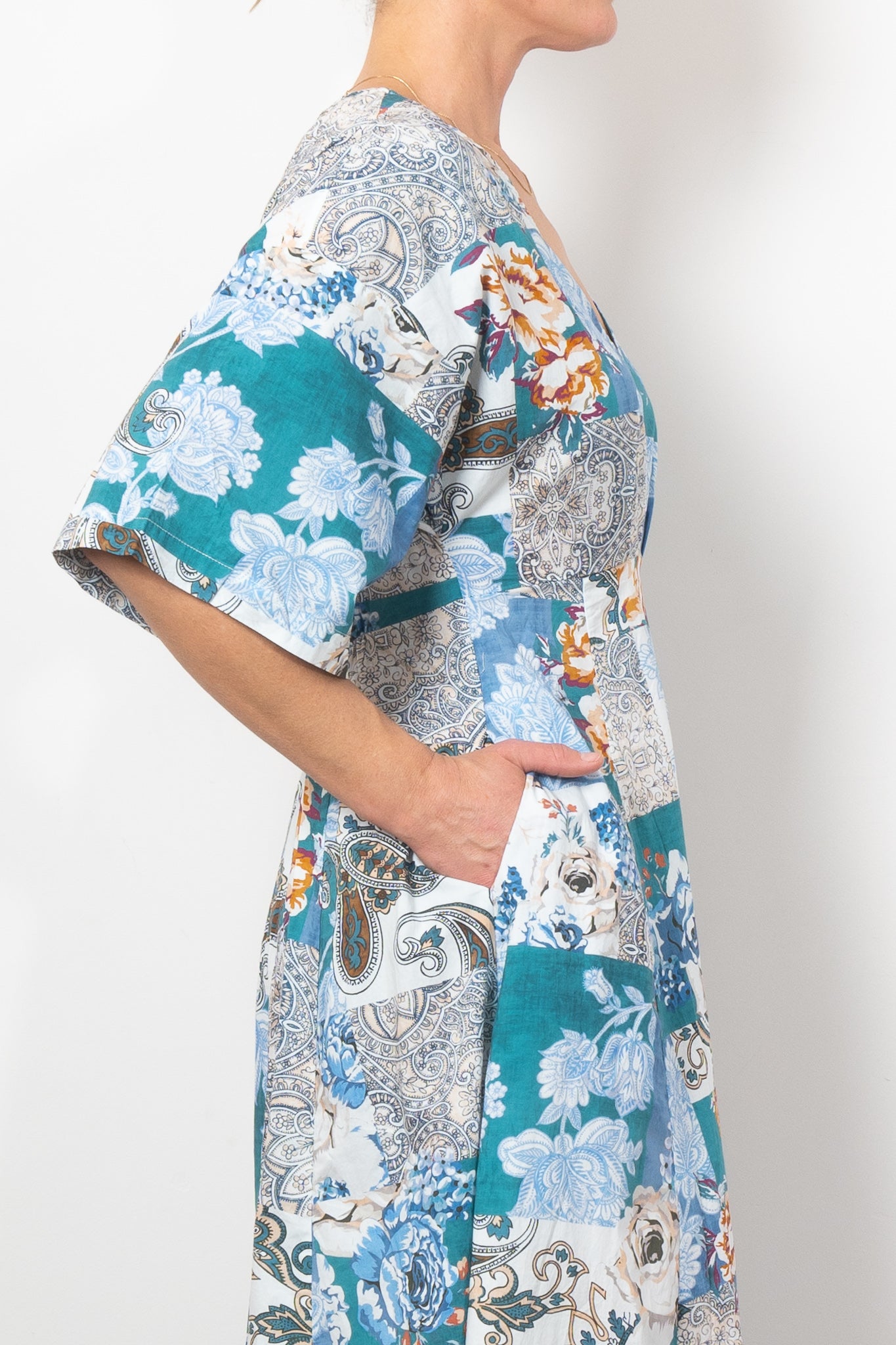Kinney Ellis Patchwork Dress - Stylish Boho Floral Print Maxi Dress for Women | Perfect for Summer Vacations, Beach Parties & Casual Outings
