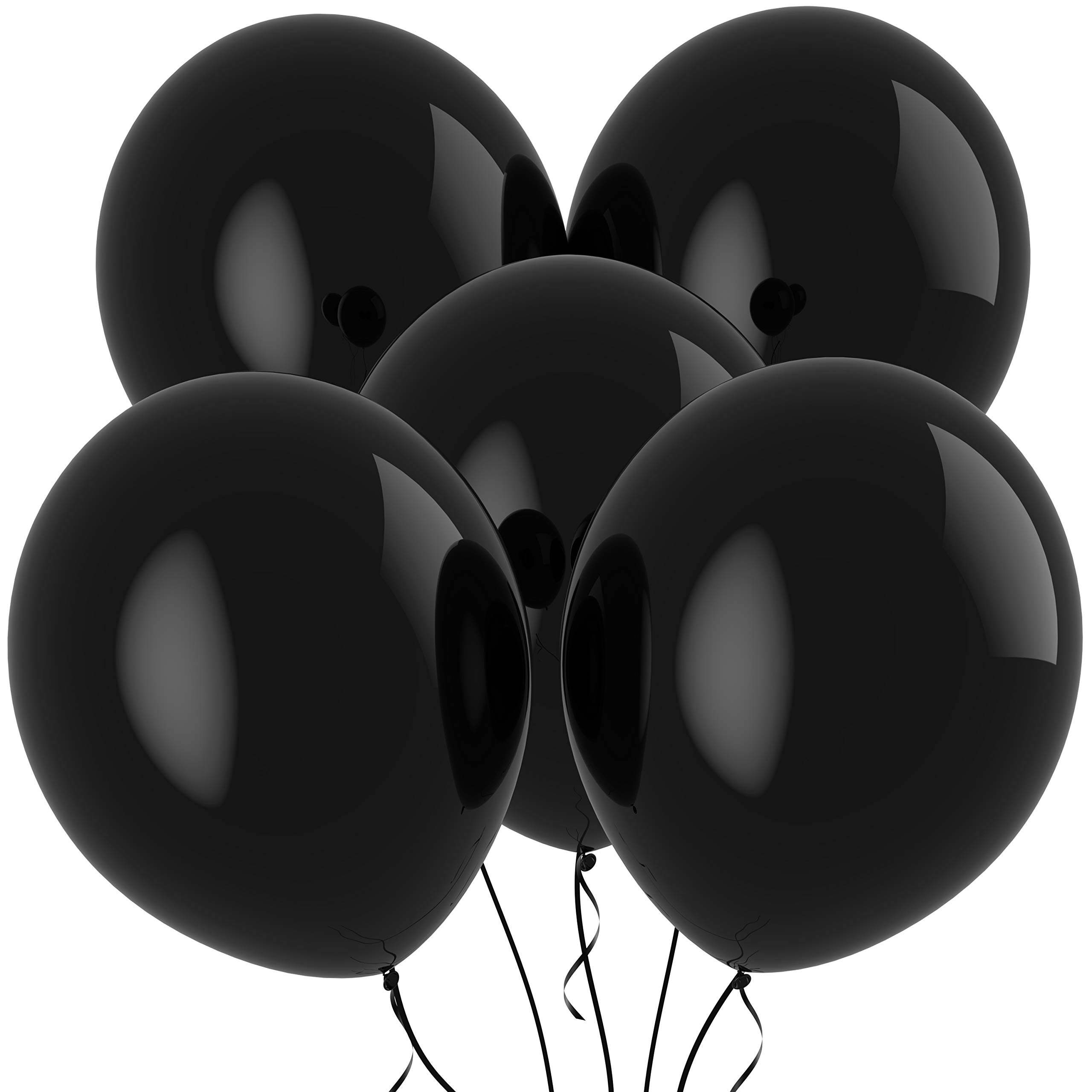 Prextex 30-Pack Extra Large 18 Inch Black Jumbo Balloons - Strong Latex Round Party Balloons for Helium or Air - Perfect for Wedding Decorations, Birthday Parties, Baby Showers, Photo Shoots & Event Decor