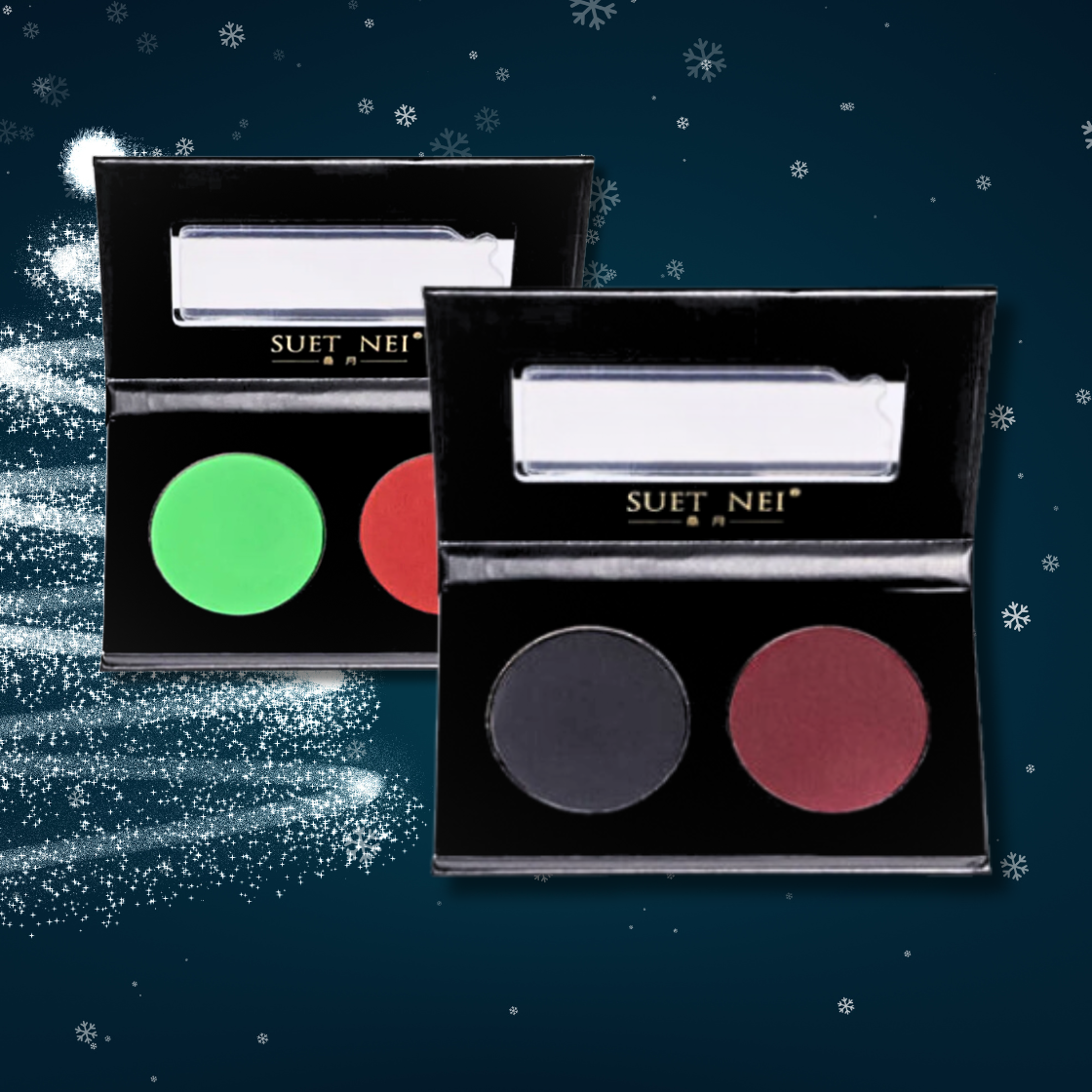 SUET NEI Christmas Dual Tone Eyeshadow Palette - Long Lasting, Highly Pigmented Makeup for Holiday Parties & Festive Looks