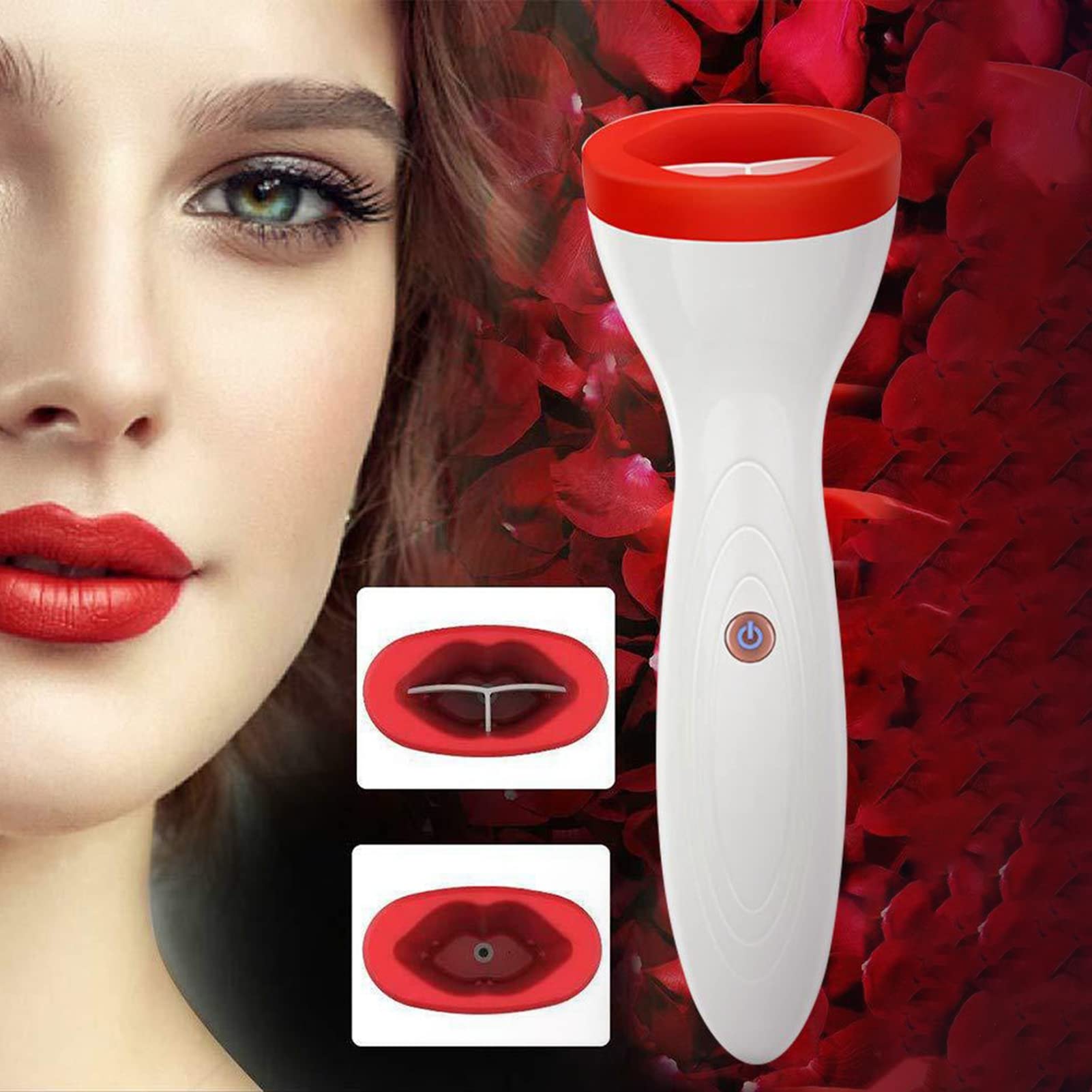 Altsuceser Electric Lip Plumper Tool - 450mAh Physical Lip Enhancer Device for Fuller Lips | Portable Lip Suction Plumper for Home & Travel Use (White)