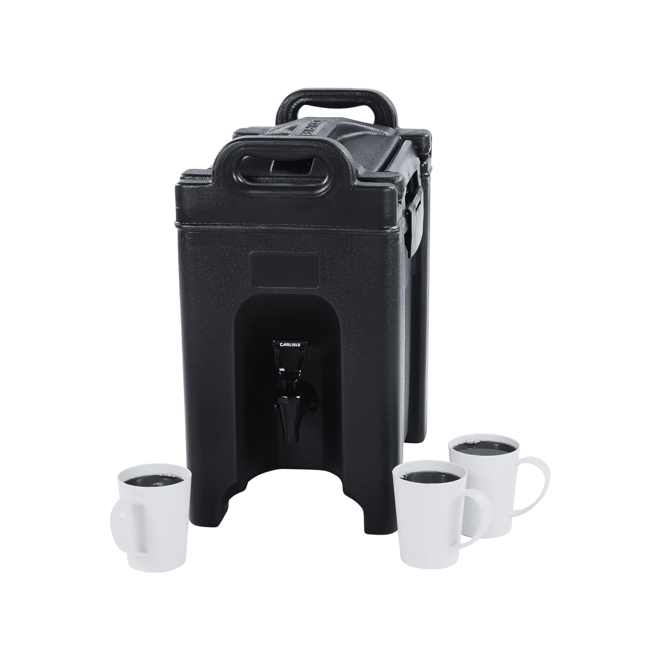 Carlisle 2.5-Gallon Insulated Beverage Dispenser for Coffee, Tea & Drinks - Food-Grade Catering Container with Handles, Durable PE Shell & PU Insulation - Perfect for Parties, Events, Restaurants & Catering Services (Black)