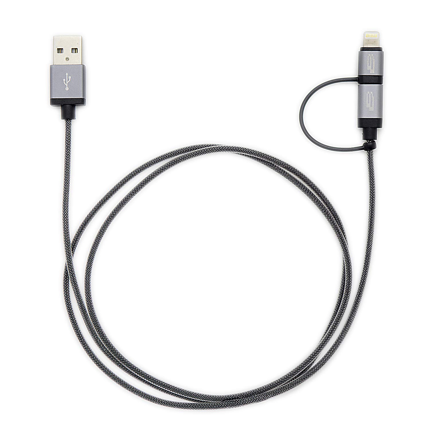 Bracketron PwrRev 2-in-1 Lightning and Micro-USB Charging Cable - 3ft Dual Charger for iPhone & Android - Perfect for Travel, Home, and Office Use