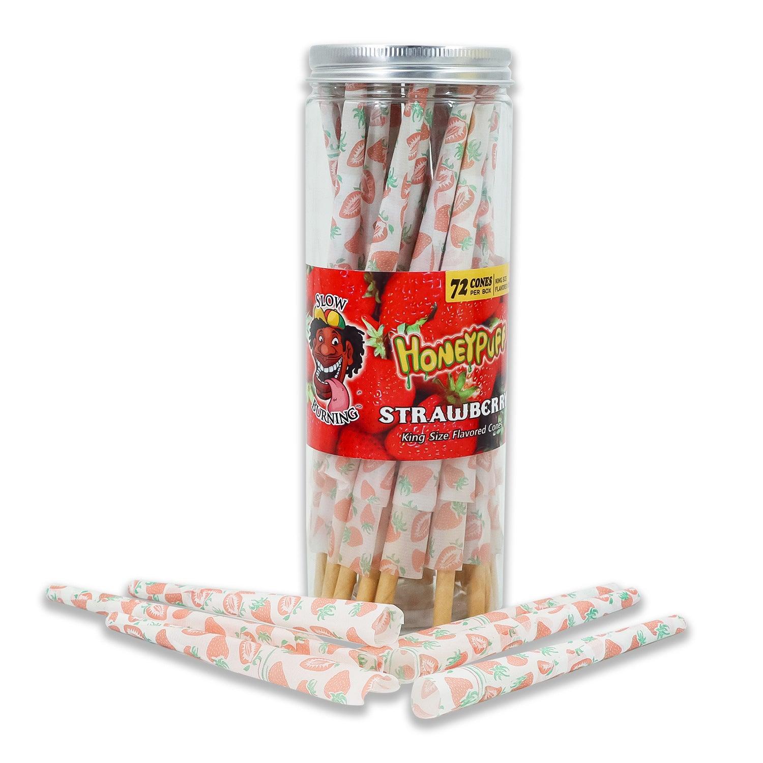 Honeypuff 110MM Classic Pre-Rolled Cones - 72 Fruit Flavored Rolling Papers for Smooth Smoking | Perfect for Herbal Blends, Tobacco & CBD Use at Home or Outdoors