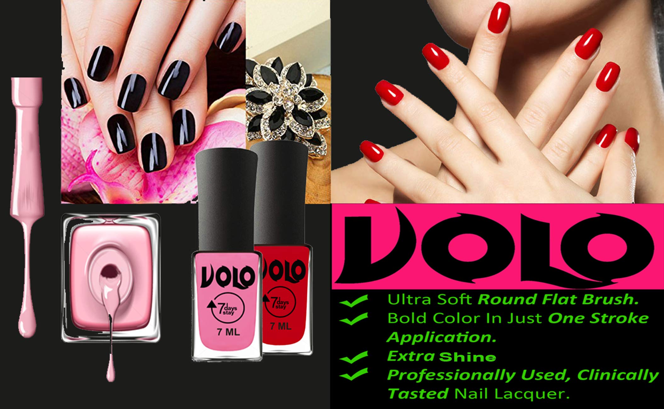 Volo 12 Colors Long Lasting Nail Polish Set for Women & Girls - Vibrant Multi-Color Nail Paints for Daily Wear, Parties & Special Occasions