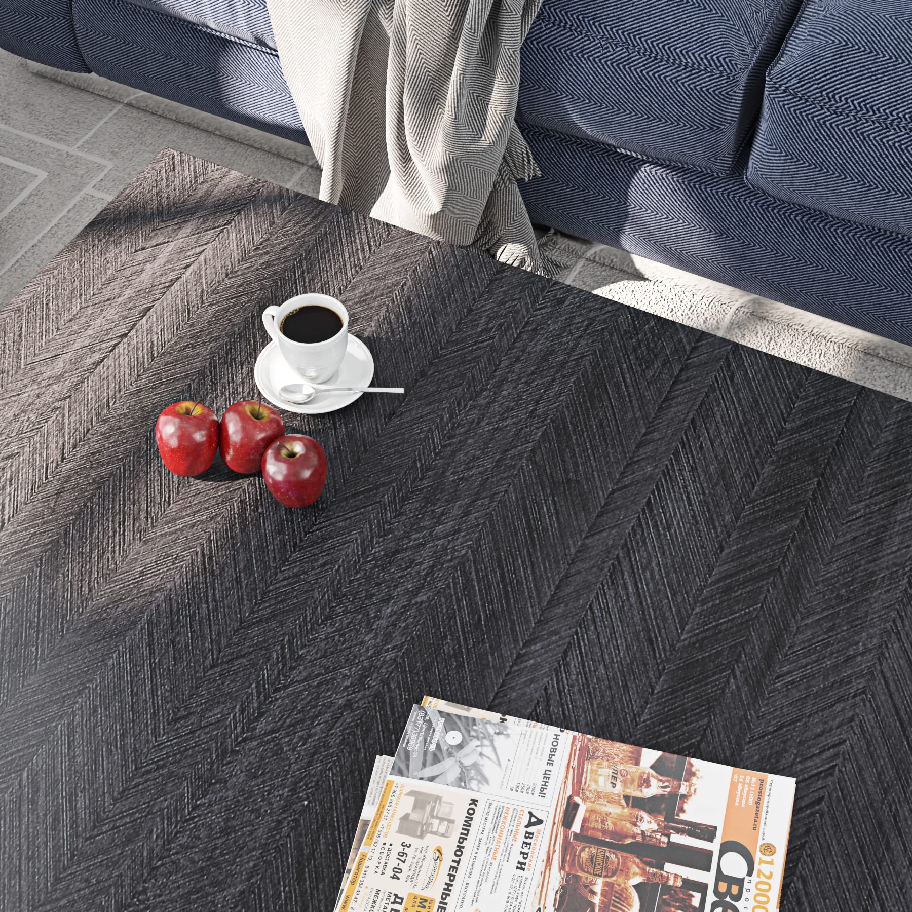 Livelynine Charcoal Wood Grain Contact Paper - Peel and Stick Waterproof Self-Adhesive Vinyl Wrap for Countertops, Desks, Tables (15.8x78.8 in) - Perfect for Kitchen Remodeling, Office Desks & DIY Furniture Upgrades