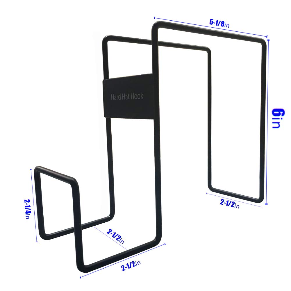 Heavy Duty Black Steel Hard Hat Rack for Truck Seat - Back Mount Hard Hat Holder | Durable Construction Helmet Organizer for Work Trucks, Construction Sites & Garages