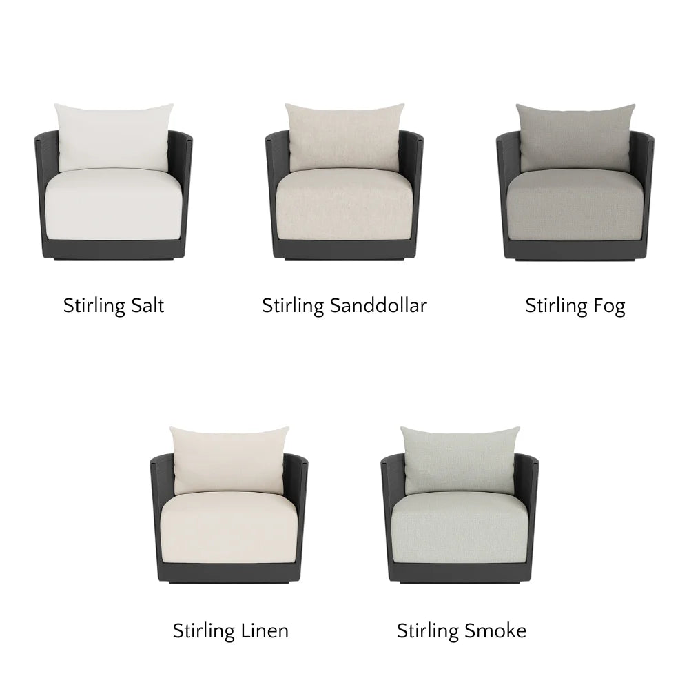 Antigua Outdoor Swivel Lounge Chair - 360 Degree Rotating Patio Furniture with Cushion, Waterproof & UV Resistant for Poolside, Garden, Deck, and Backyard Relaxation