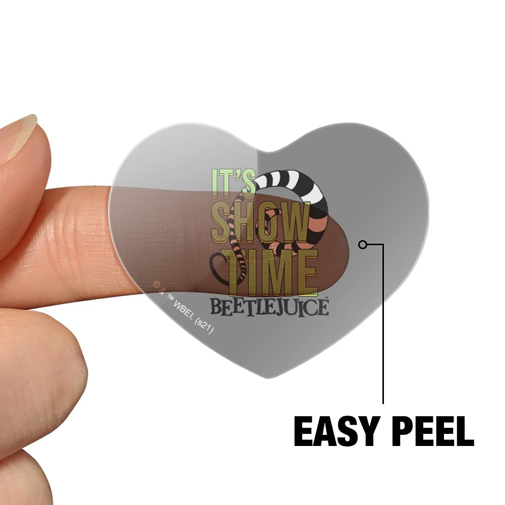 Beetlejuice 'It's Showtime' Quote Heart-Shaped Stickers - Planner, Calendar, Scrapbook, Journal, DIY Craft Supplies for Bullet Journaling, Card Making, and Party Decorations