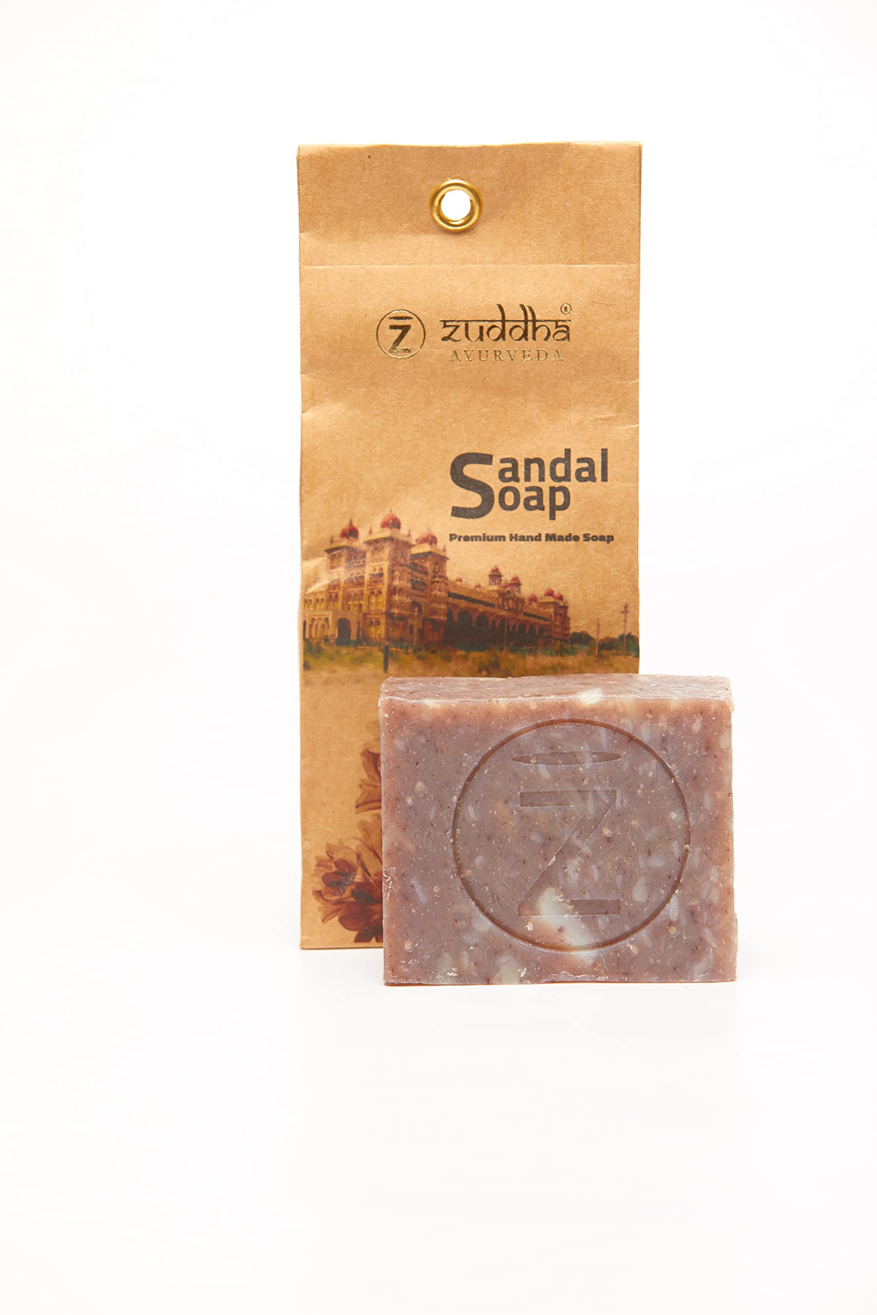 Zuddha Ayurveda Handmade Sandalwood Soap for Skin Care - Natural & Organic Face & Body Cleanser for Dry, Sensitive Skin - Perfect for Daily Use & Spa Treatments
