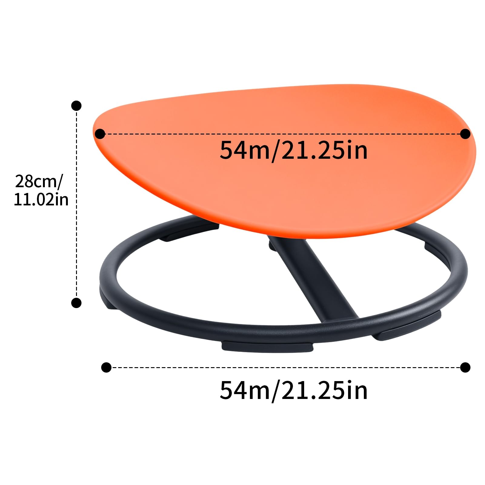 Sensory Swivel Chair for Kids - Spinning Chair for Autistic Children, Sit and Spin Sensory Toy to Improve Body Coordination, Indoor/Outdoor Play Equipment - Perfect for Classroom, Therapy, and Home Use (Orange)