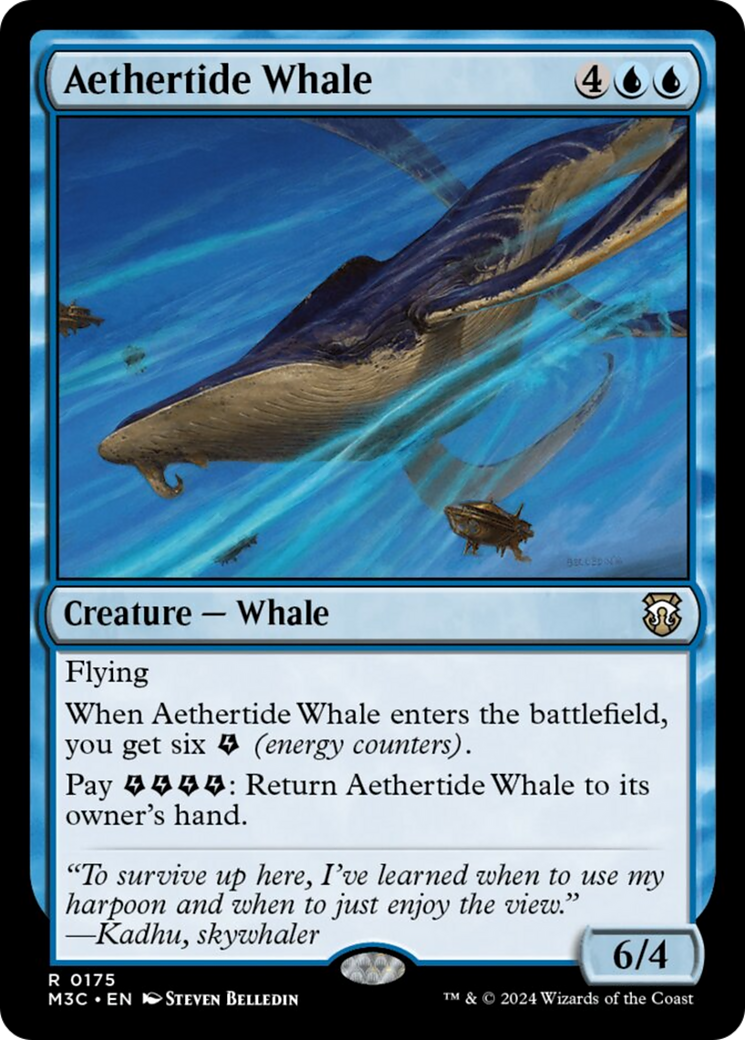Aethertide Whale (Ripple Foil) - Modern Horizons 3 Commander MTG Card - Collectible Trading Card Game for Deck Building & Commander Format - Perfect for Magic: The Gathering Players & Collectors