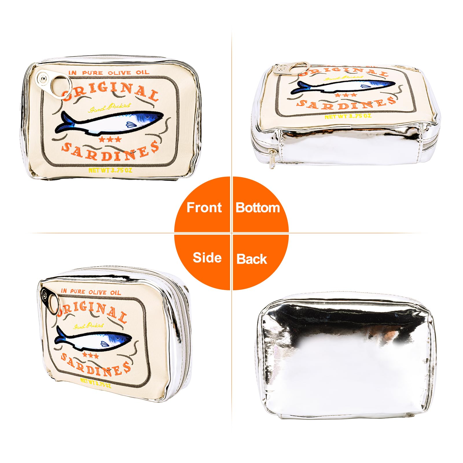 Canned Sardines Style Makeup Bag - Cute & Creative Travel Toiletry Bag for Women | Aesthetic Cosmetic Pouch for Gym, Beach & Vacation