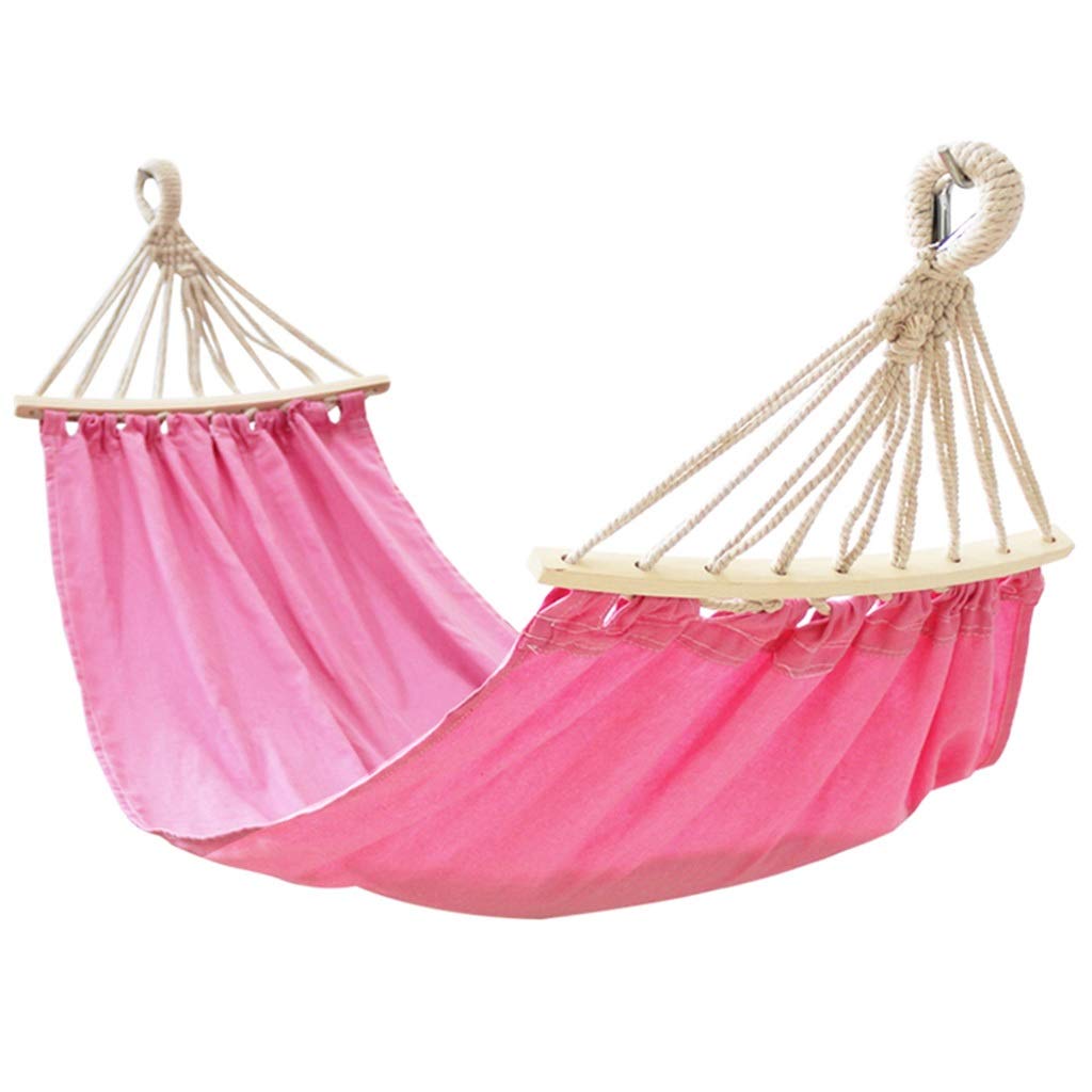Pink Kids Hammock Swing - 150x75cm Indoor/Outdoor Hanging Chair for Camping, Playroom & Backyard - Supports 100kg - Durable Canvas Children's Hammock for Relaxation & Play