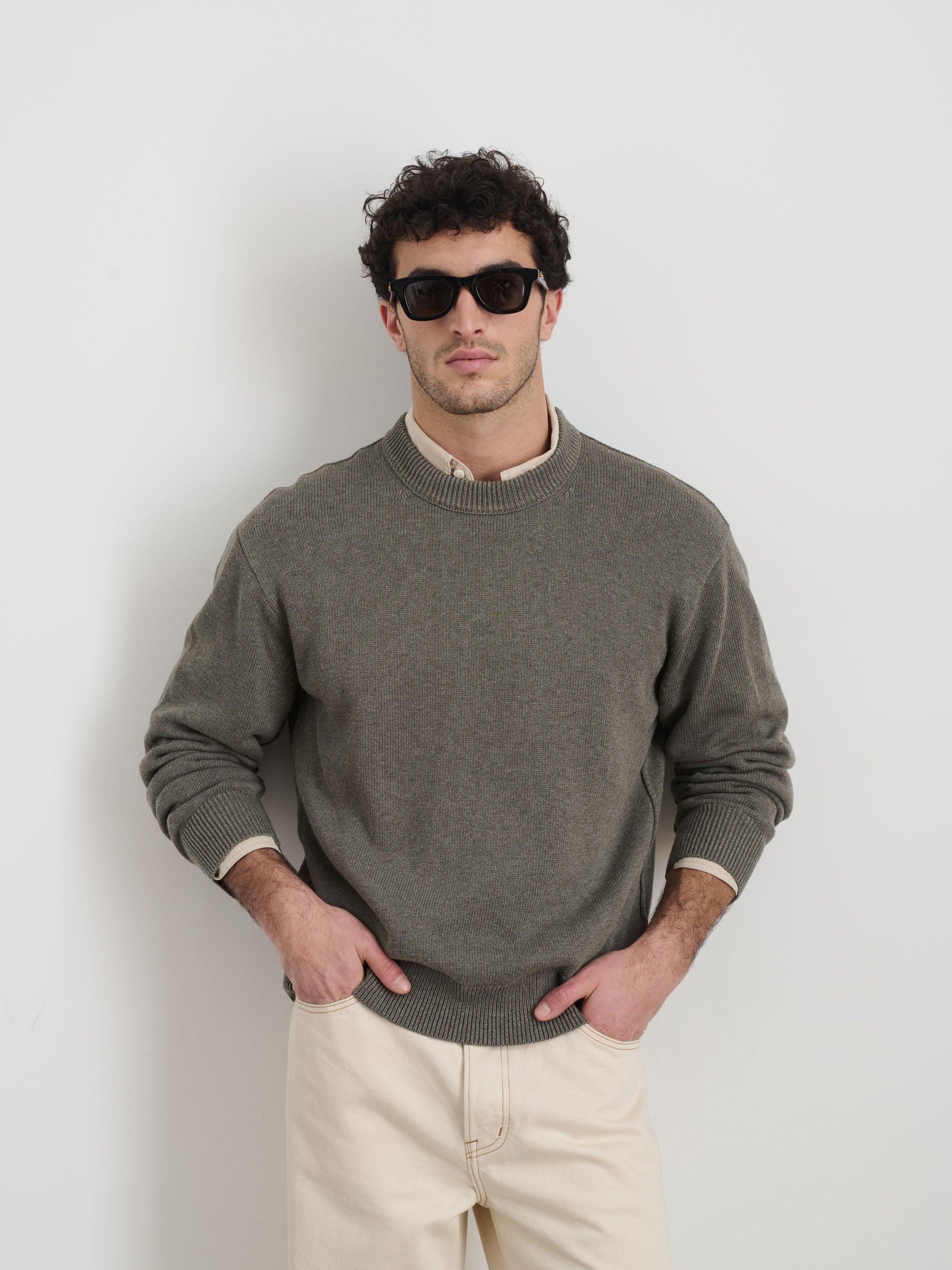 Gabriel Crewneck Sweater for Men & Women | Soft Cotton Linen Blend | Casual Comfort Pullover | Perfect for Fall & Winter Layering | Office, Travel & Weekend Wear