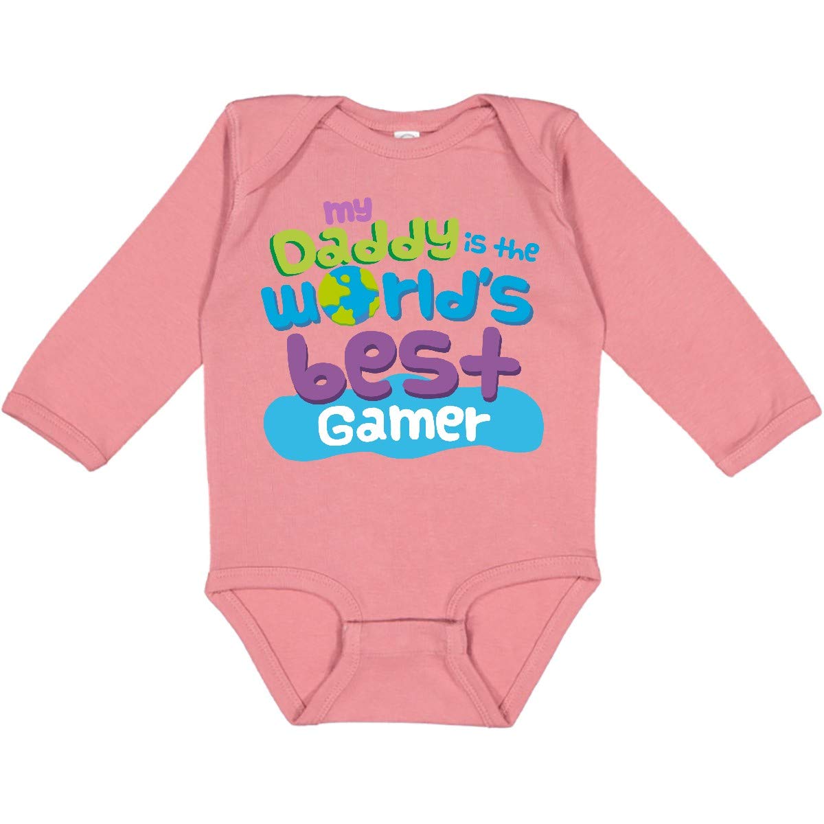 Inktastic World's Best Gamer Dad T-Shirt - Funny Gaming Long Sleeve Shirt for Men - Perfect Gift for Father's Day, Birthday & Video Game Lovers