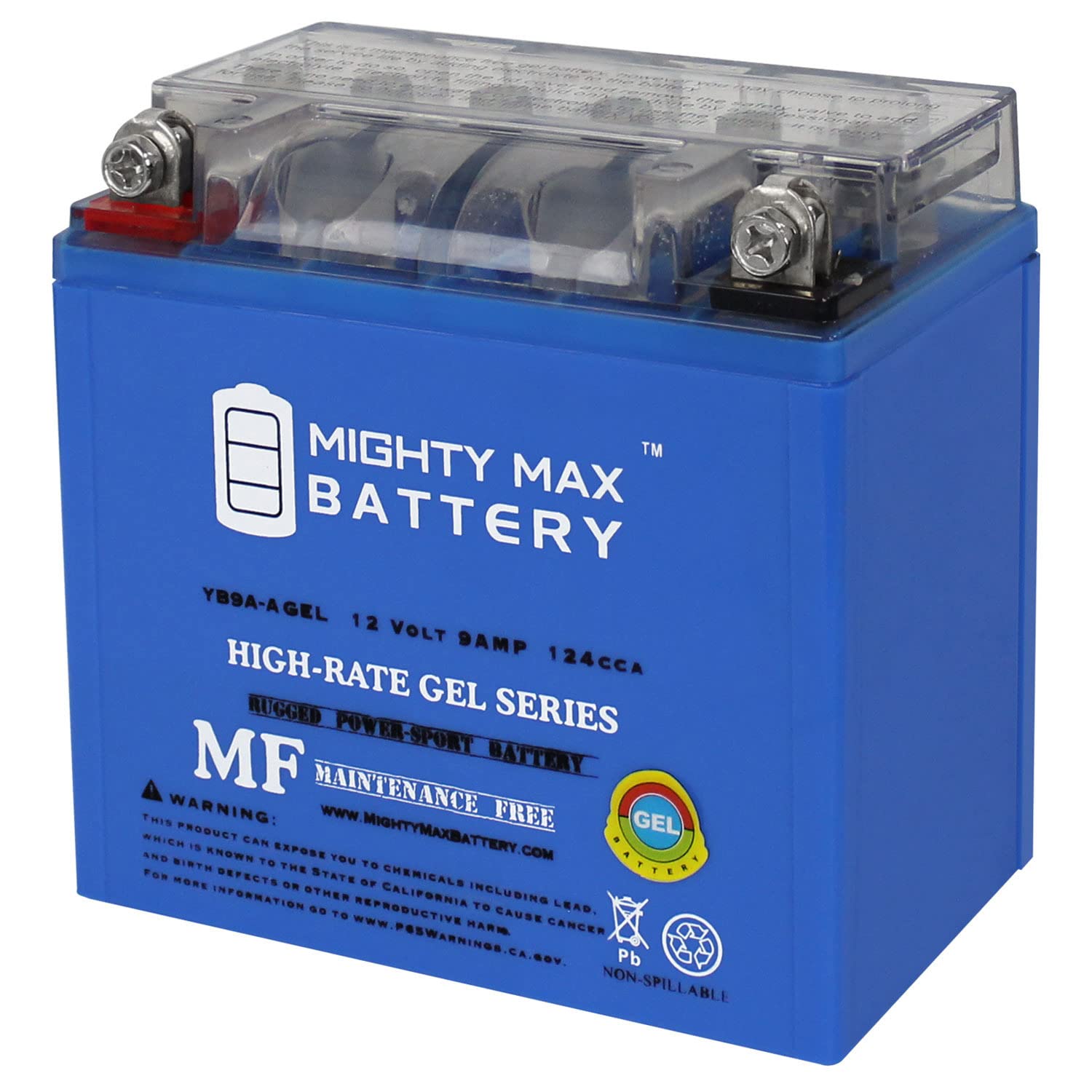 Mighty Max YB9A-A 12V 9AH GEL Replacement Battery - Compatible with Interstate YB9A-A - Perfect for Power Wheels, Mobility Scooters & Emergency Backup Power