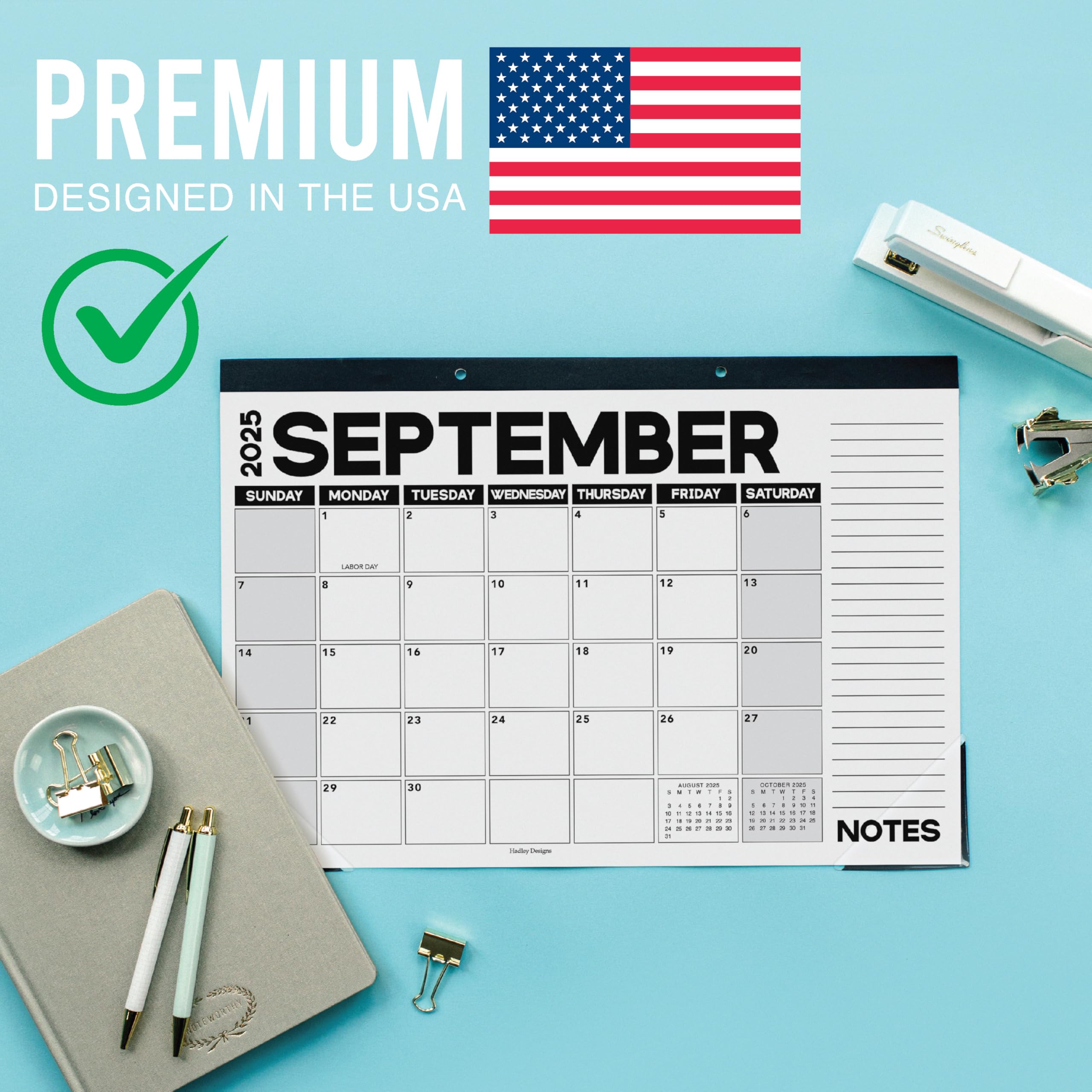 Hadley Designs 2025-2026 Large 18-Month Desk Calendar | 17