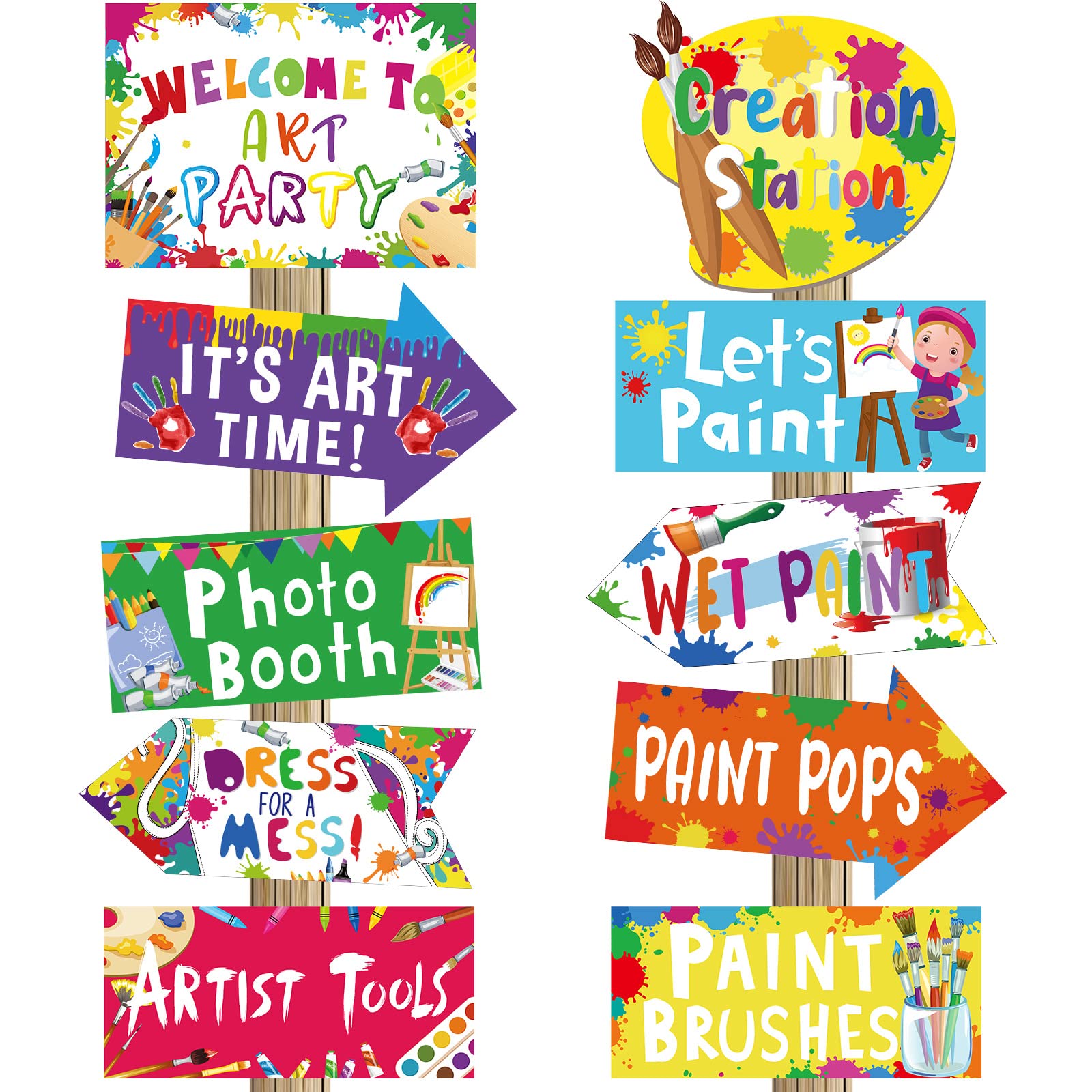 Chinco 20-Piece Art Painting Party Decorations Kit - Paint Party Signs, Artist Birthday Supplies for Art Themed Parties | Perfect for Painting Birthday Celebrations, Art Studio Events & Creative Workshops
