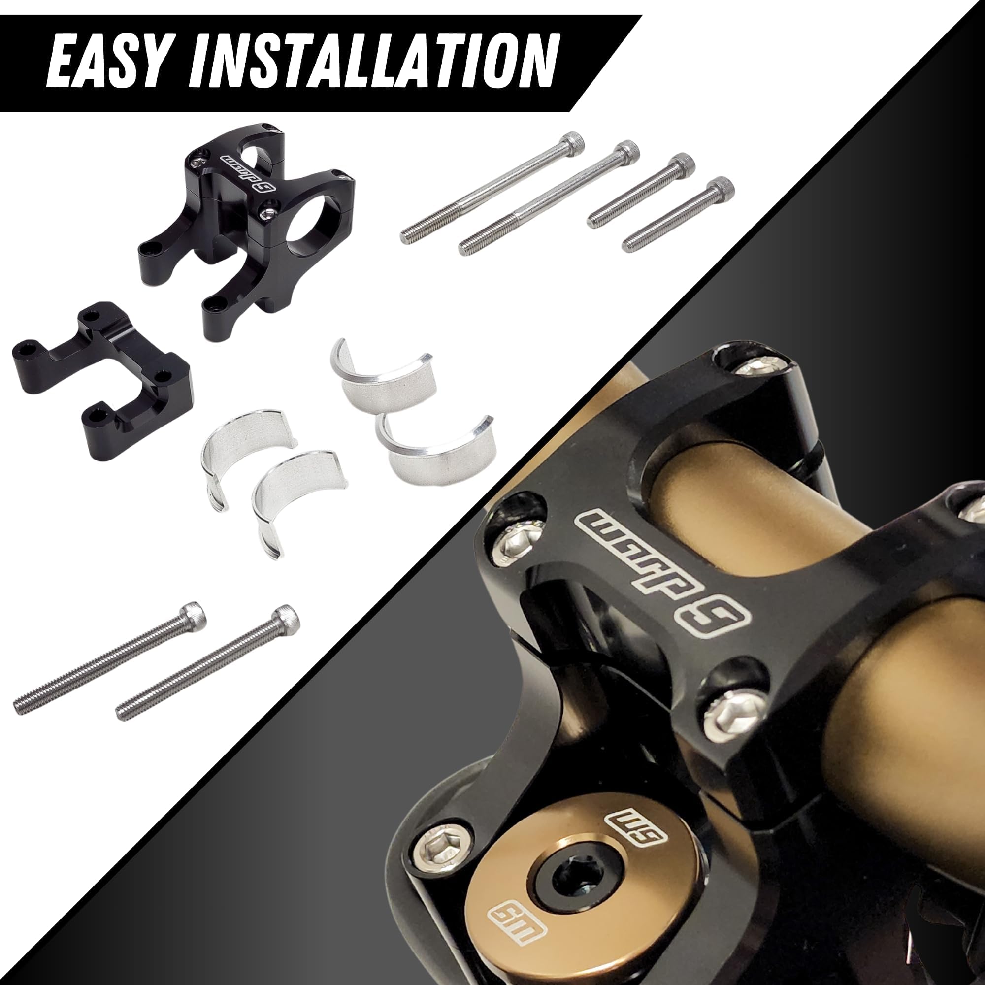 Warp 9 Triple Clamp Handlebar Mount for Talaria, Surron, E-Ride Pro, 79Bike Electric Dirt Bikes - 20mm Spacer & Riser Kit with Bolts - Multiple Color Options (Blue) - Perfect for Off-Road Riding & E-Moto Upgrades