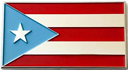 Puerto Rico Car Flag Emblem - Chrome Plated, Strong Adhesive, Easy Peel & Stick - Perfect for Cars, Trucks & SUVs