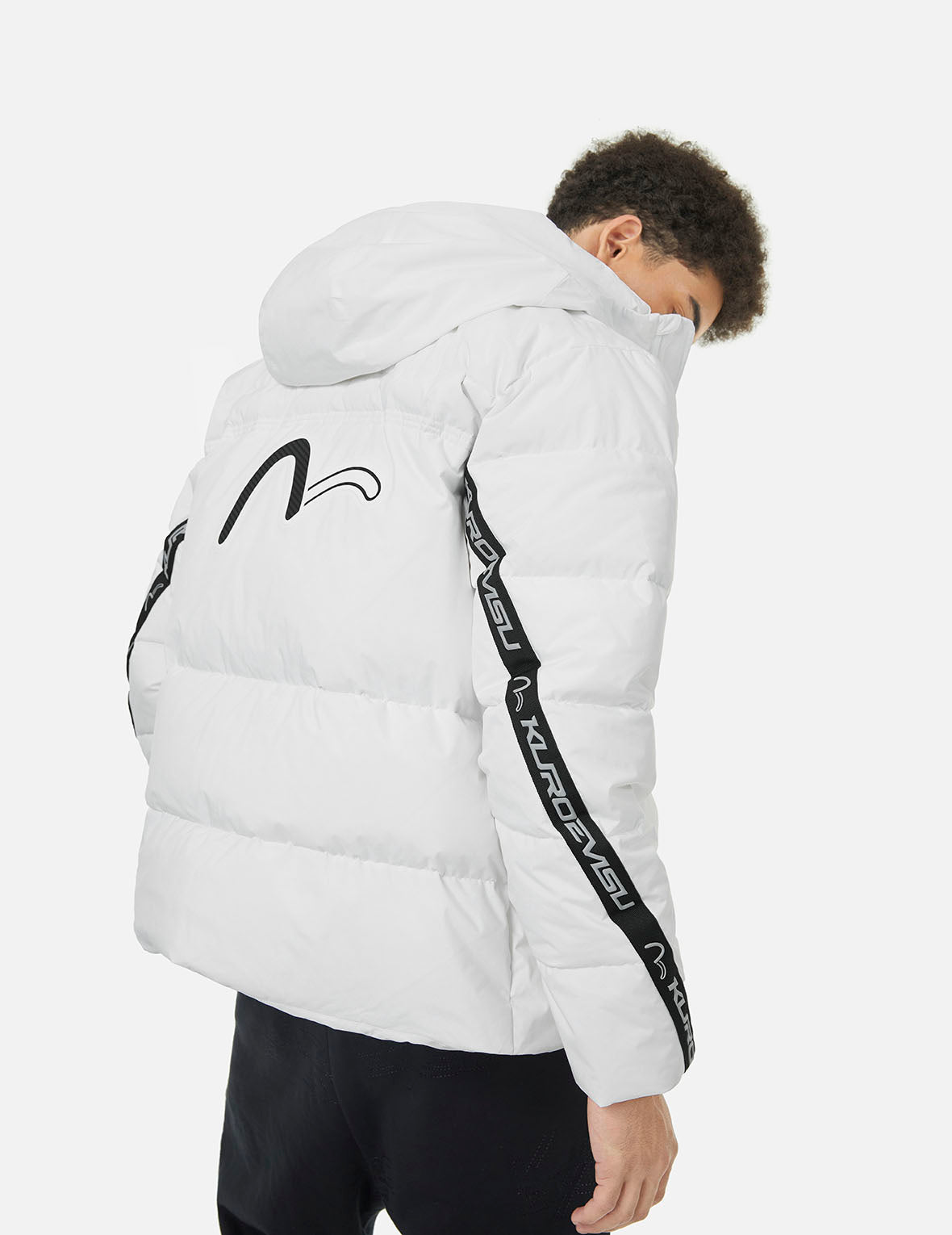 Seagull Print & Logo Tape Regular Fit Down Jacket - Warm Winter Coat for Men & Women, Perfect for Outdoor Activities, Hiking, and Cold Weather Fashion