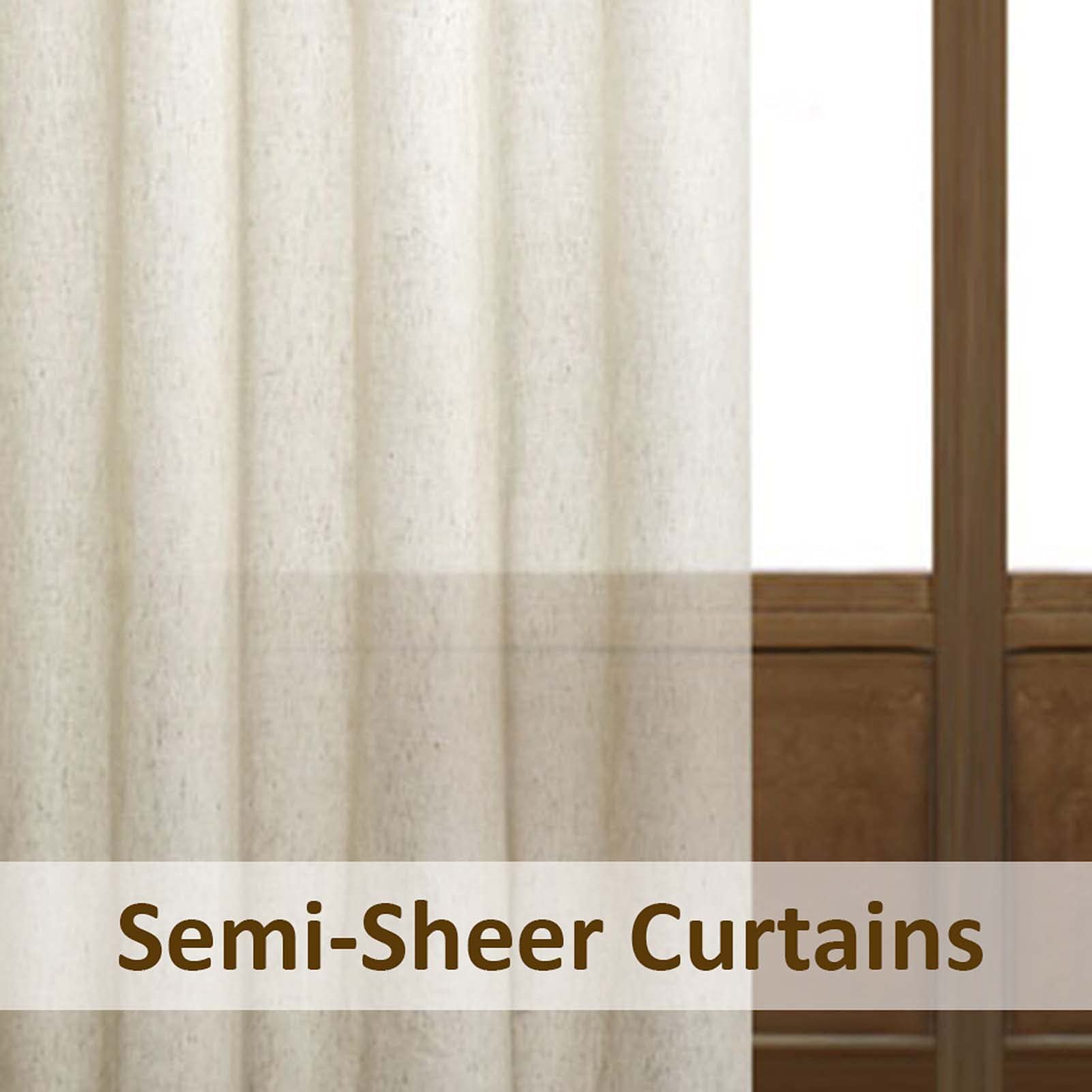2-Panel Sheer Curtains with Grommet 79x98 Inches, Linen Textured Semi Voile Window Drapes for Bedroom & Living Room - Blackout Thermal Insulated Curtain Panels for Home Decor & Sun Protection
