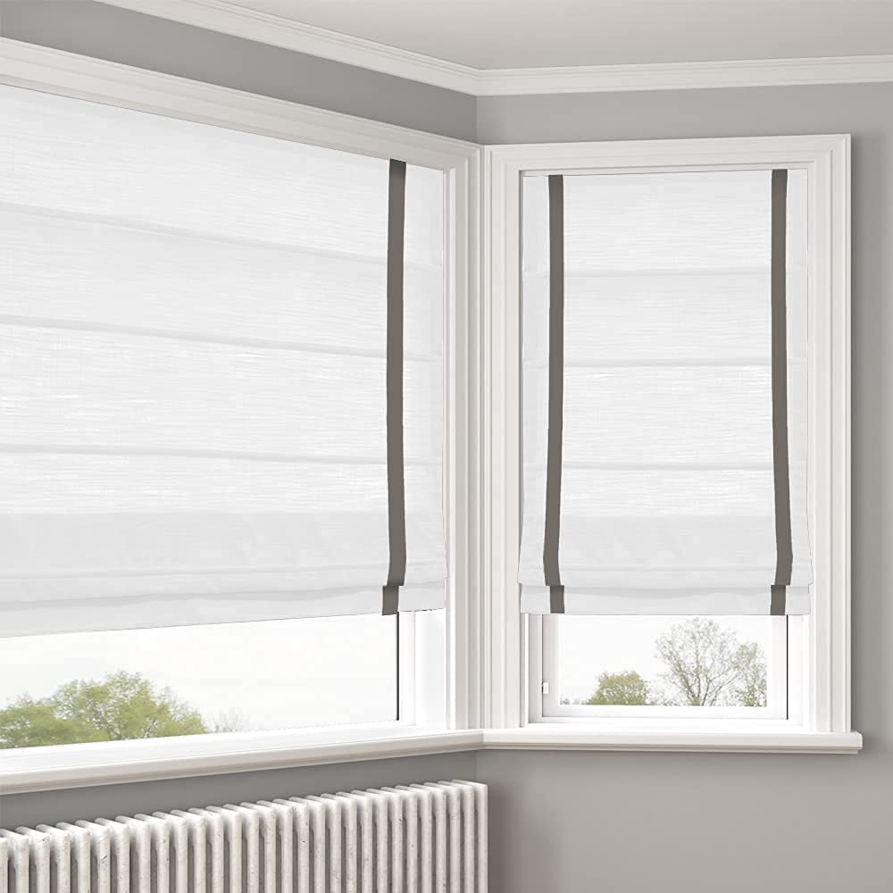 Custom LANTIME Cordless Window Roman Shades - Elegant Light Filtering Coffee Fabric for Windows & Doors | Perfect for Living Room, Bedroom & Home Office