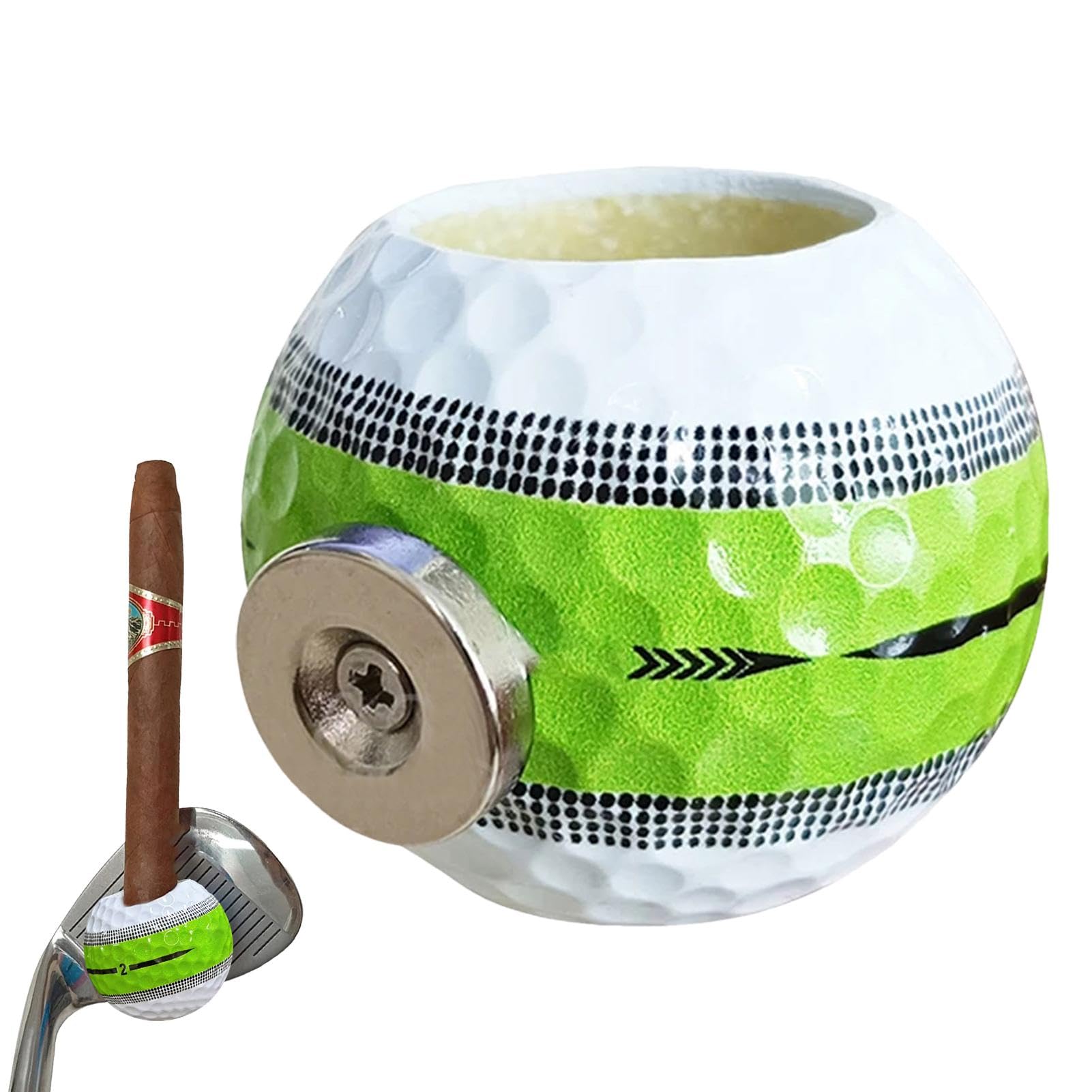 Golf Ball Cigarette Holder - Portable Magnetic Golf Cart Cigarette Case for Golfers | Perfect for Golf Courses, Driving Ranges & Outdoor Smoking Breaks