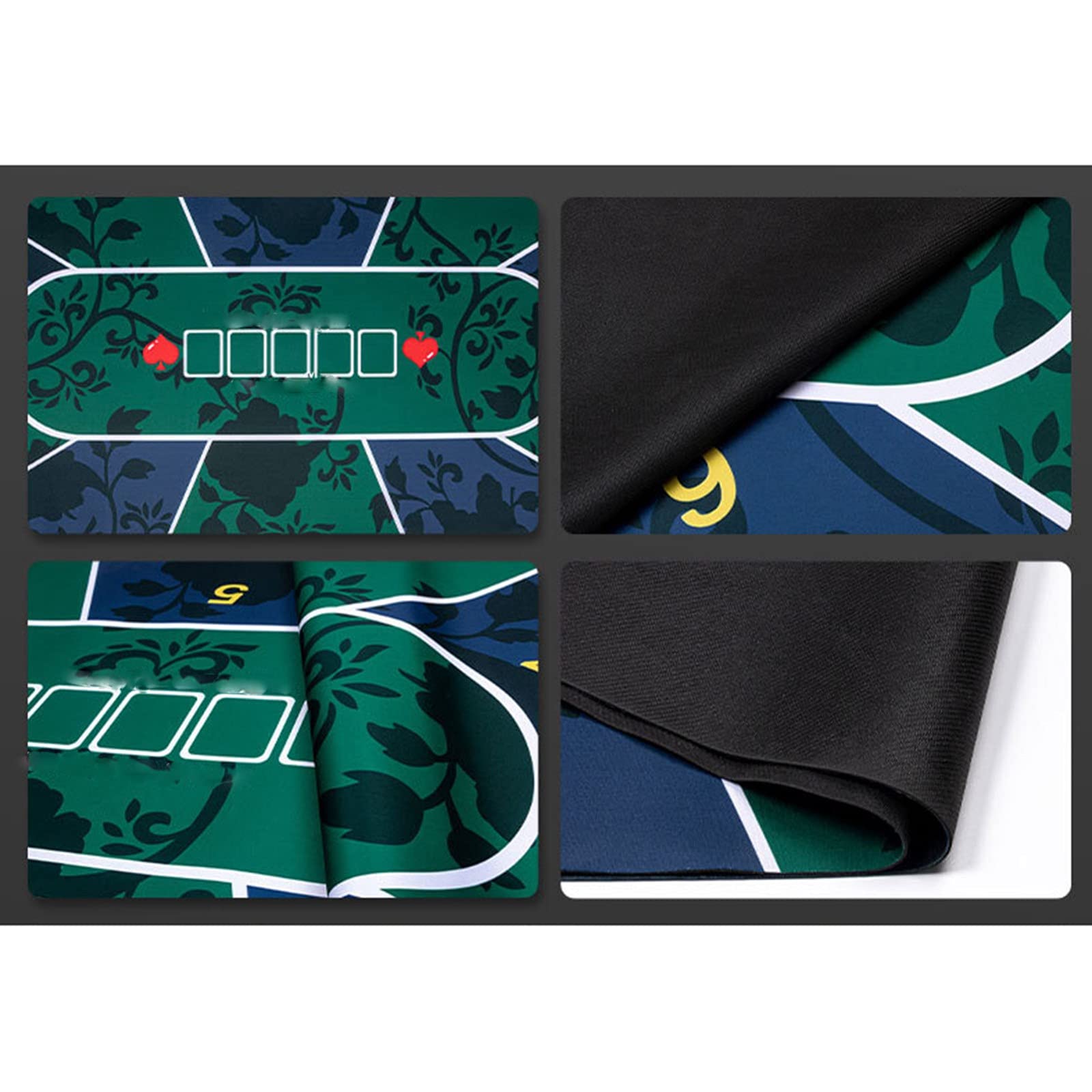 Premium Poker Table Top Cover - Professional Felt Poker Mat for Blackjack & Casino Games | Portable Rubber Surface | 120