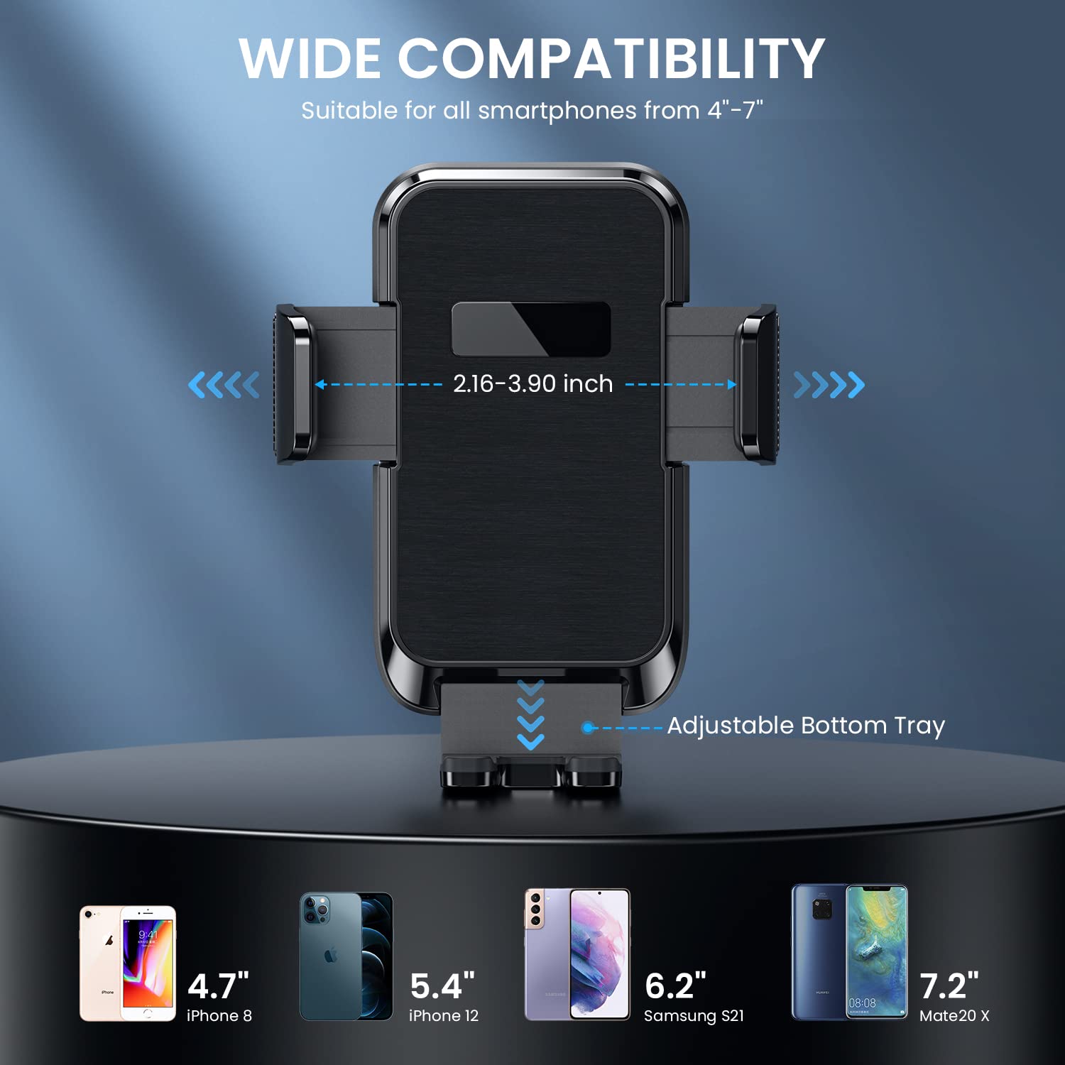 Upgraded Metal Clip Car Vent Phone Mount - Universal Smartphone Holder for iPhone & Android, Hands-Free Car Cradle for Safe Driving, Perfect for GPS Navigation & Road Trips