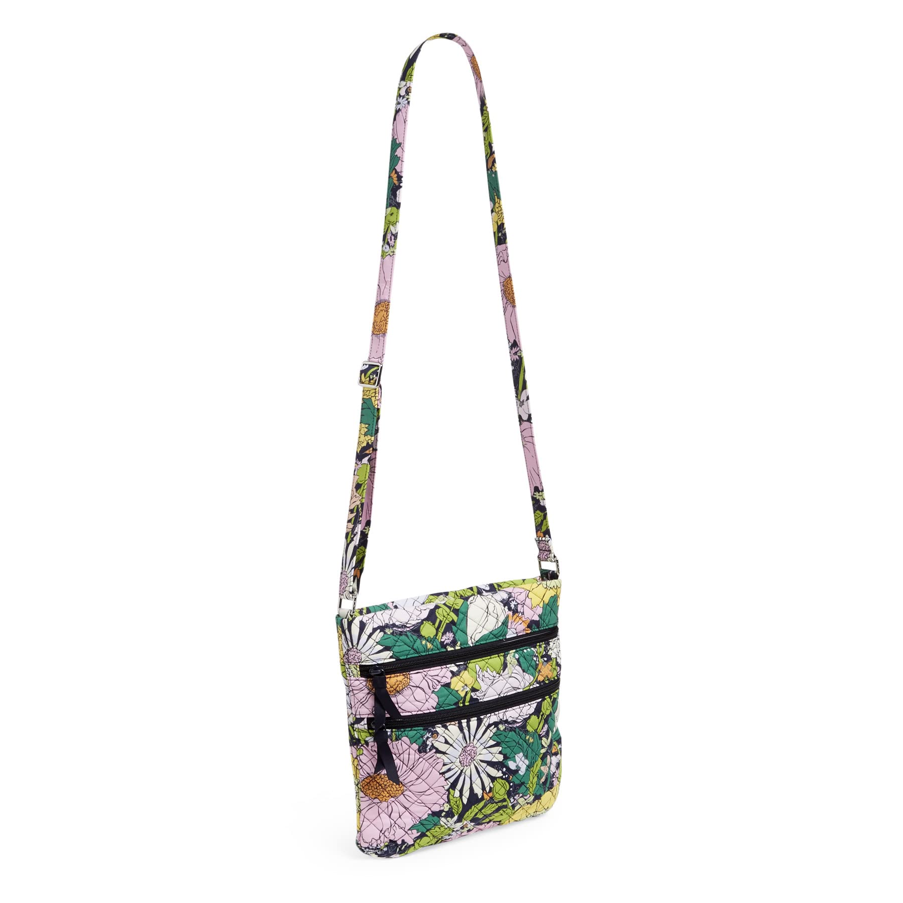 Vera Bradley Women's Cotton Triple Zip Hipster Crossbody Purse - Stylish & Functional Bag for Travel, Work, and Everyday Use