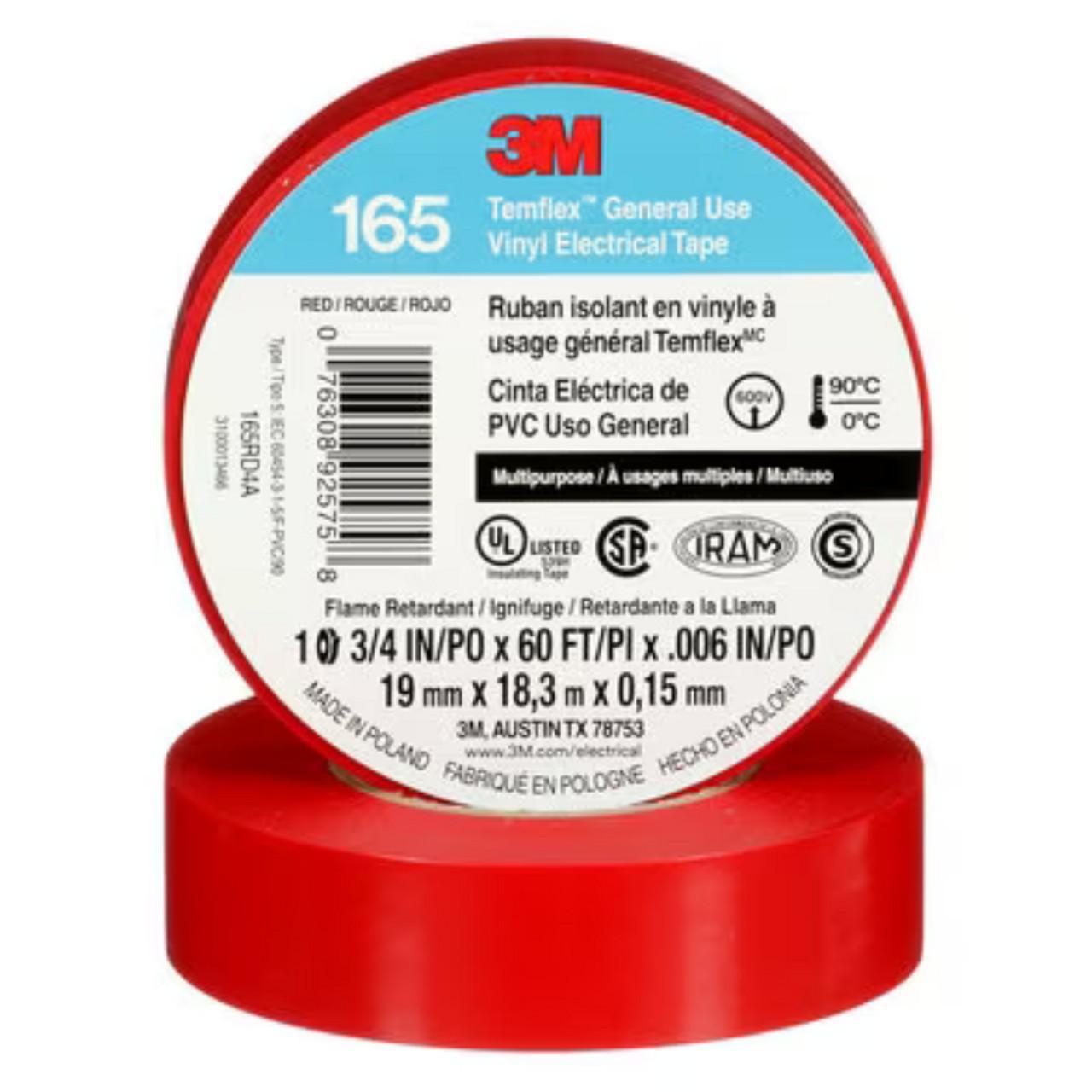 3M Vinyl Electrical Tape - High Voltage Insulation Tape for Wiring, Repairs & DIY Projects - Ideal for Home, Office & Automotive Use