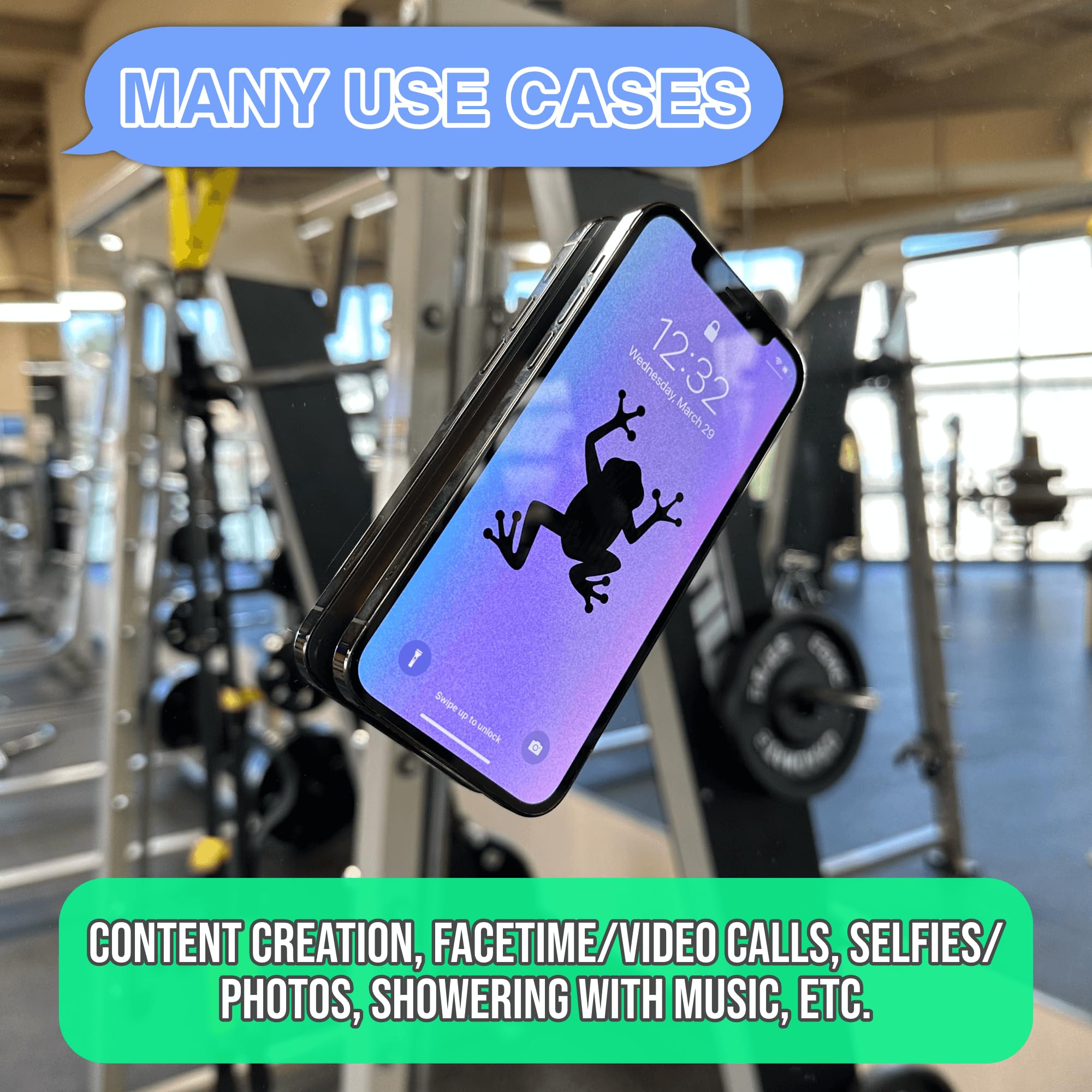 Sticky Phone Holder for iPhone & Android - Silicone Suction Card Wallet Mount, Hands-Free Shower Mirror Accessory for TikTok Videos, Selfies & Daily Use (Pink) SG2