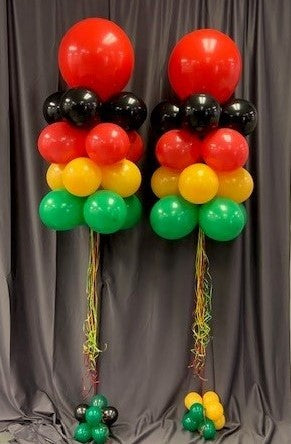 Juneteenth Freedom Pom Poms - Patriotic Red Black Green Cheerleading Pom Poms for Juneteenth Celebrations, Parades & African American Heritage Events