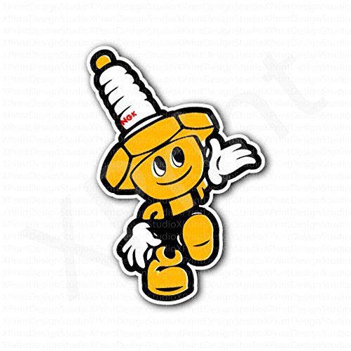 NGK Spark Plugs Man Sticker - High Quality Vinyl Decal for Cars, Trucks & Motorcycles - Perfect for Automotive Enthusiasts & DIY Projects