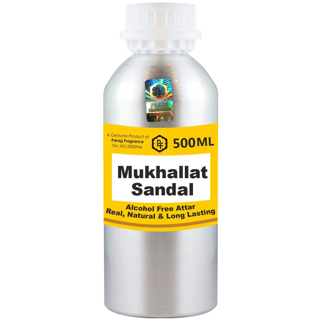 Premium Mukhallat Sandal Attar 500ml - Alcohol-Free Long Lasting Fragrance Oil for Men & Women | Sandalwood Perfume Oil | Religious & Daily Use | Wholesale Pack | Itra | World's Best Attar for Meditation, Prayer & Special Occasions