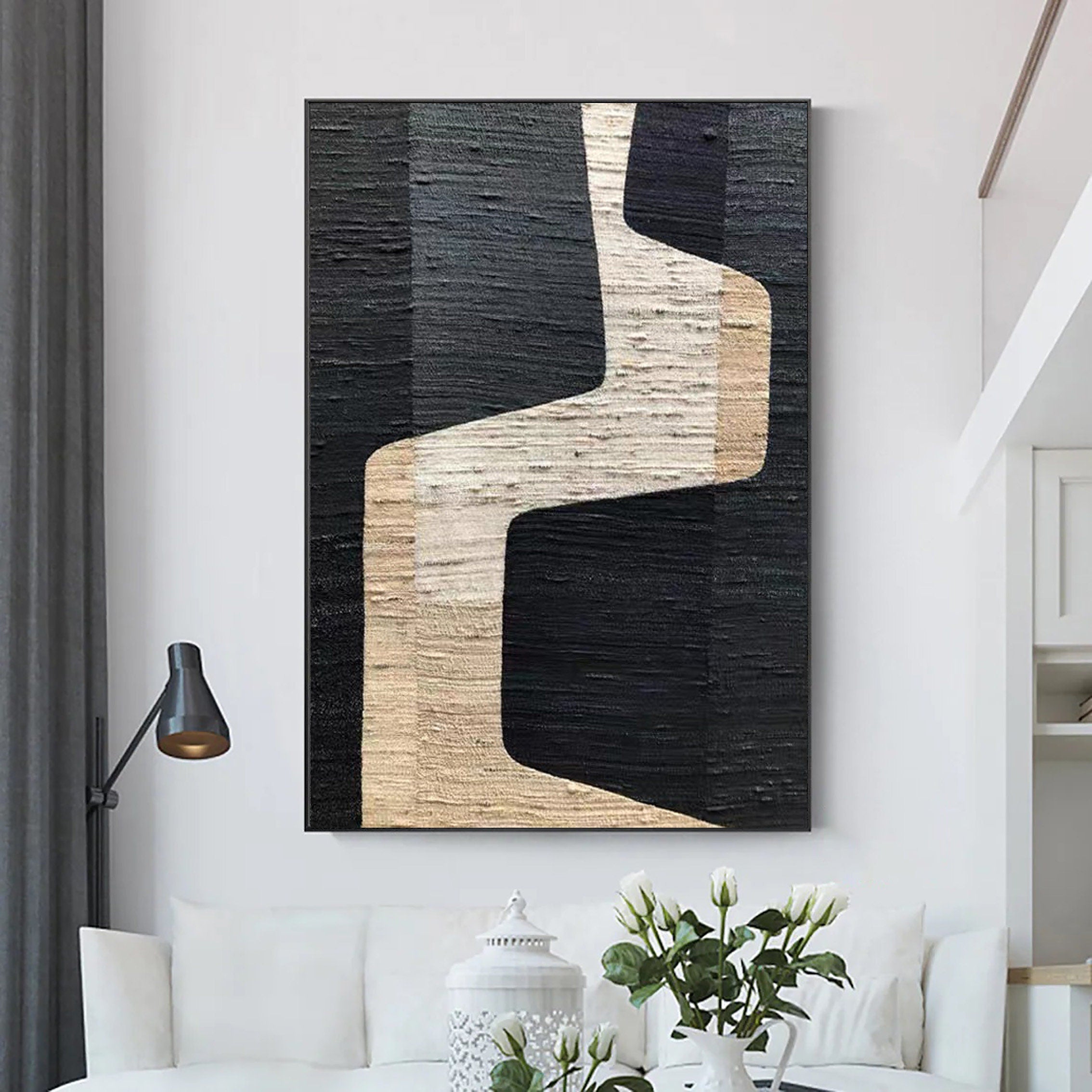 Beige & Brown Abstract Wall Art Print #BB005 - Modern Home Decor for Living Room, Bedroom & Office