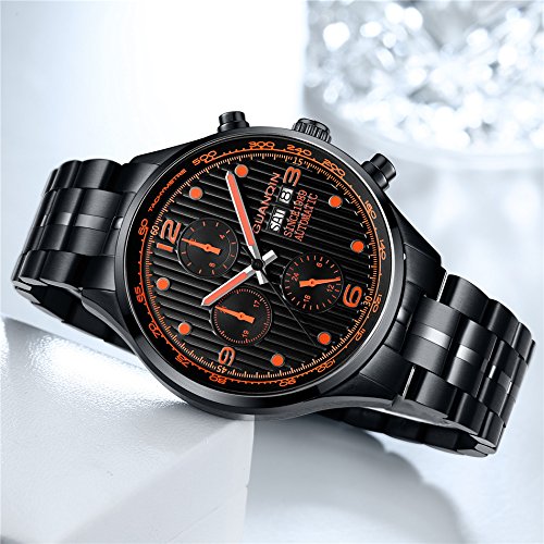 Carlien Automatic Men's Watch with Calendar Date & Luminous Hands - Stainless Steel Luxury Mechanical Wristwatch for Business, Formal & Casual Wear