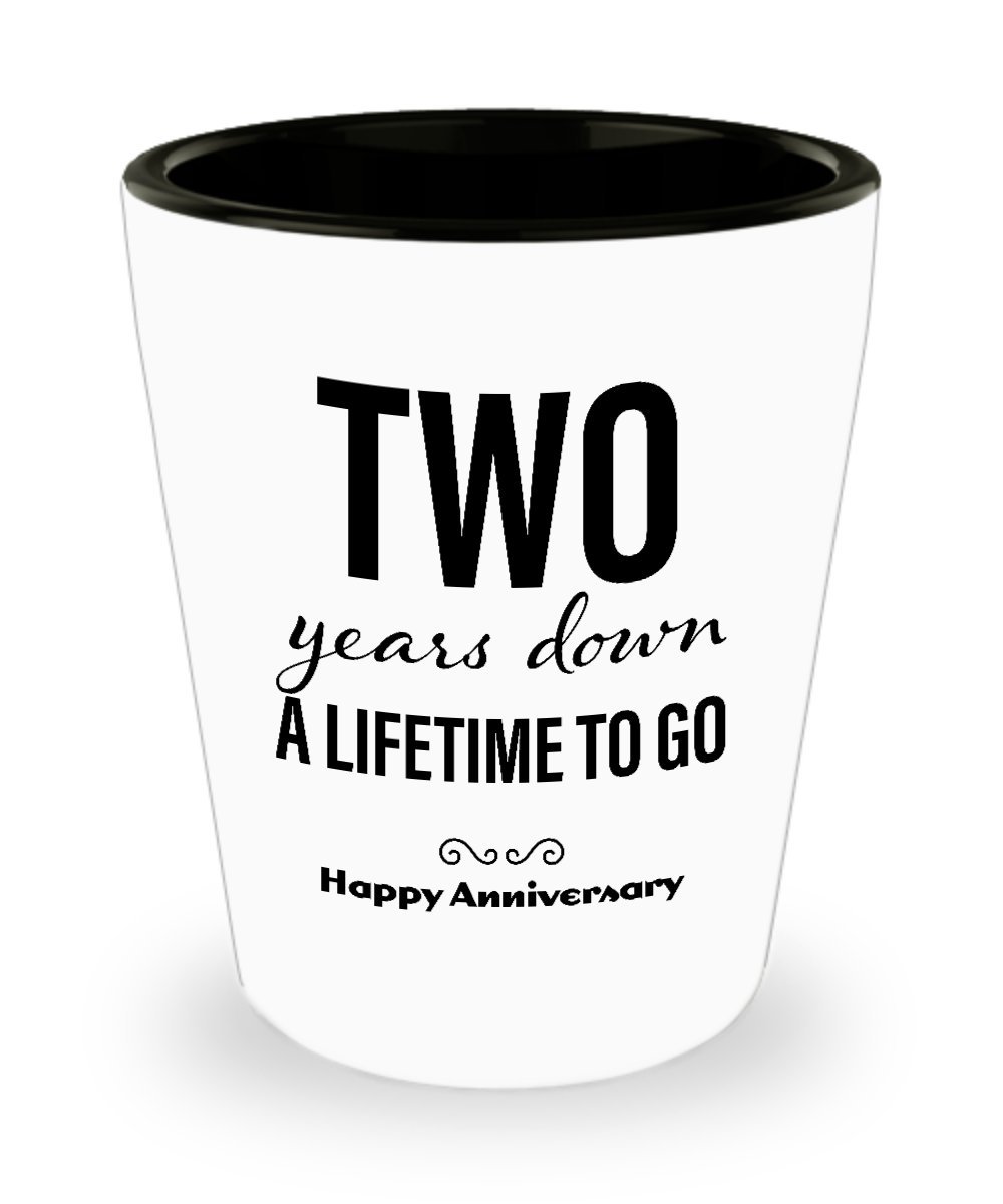 2nd Anniversary Shot Glass Gift for Him - Unique Wedding Anniversary Present for Boyfriend, Husband, Men & Friends - Perfect for Celebrating 2 Years of Marriage - Great for Parties, Toasts & Special Occasions
