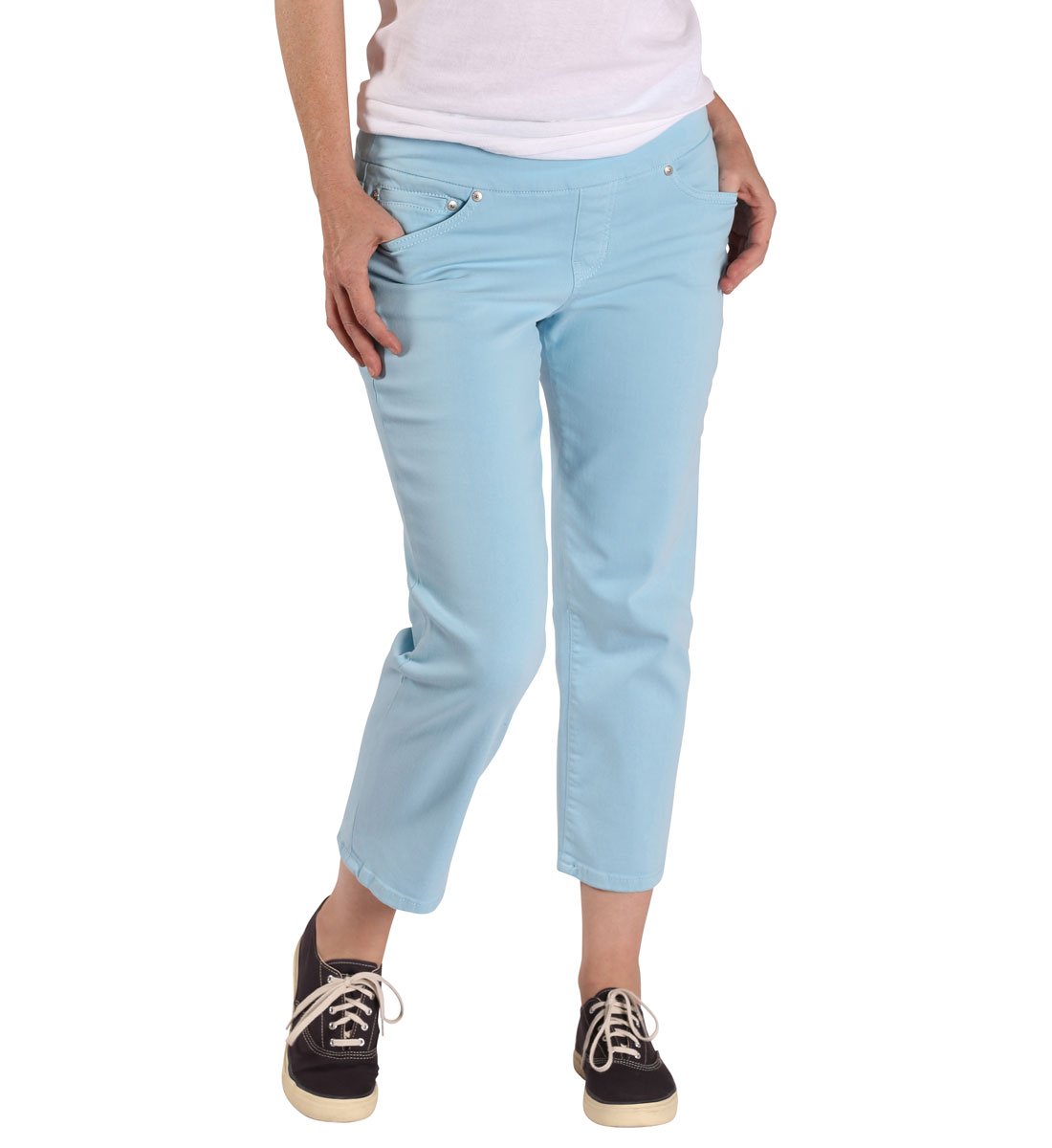 Jag Jeans Women's Petite Echo Cropped Pants in Dolce Twill - Slim Fit Ankle Jeans for Petite Women | Perfect for Work, Casual Outfits & Date Nights