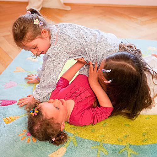 Shidara Non-Slip Hair Clips for Girls & Toddlers - 10-Piece Set of Cute Solid Rainbow Flower Fruit Dessert Barrettes | Baby Hair Accessories for School, Parties & Everyday Wear
