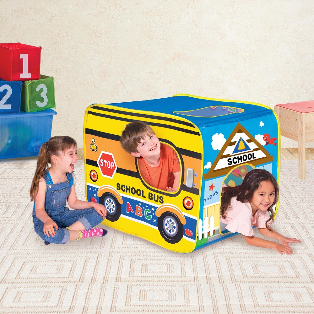 Banzai My Little School House Play Tent - Interactive Learning & Pretend Play for Kids | Indoor Educational Toy for Toddlers & Preschoolers | Perfect for Classroom, Playroom & Home Learning Activities