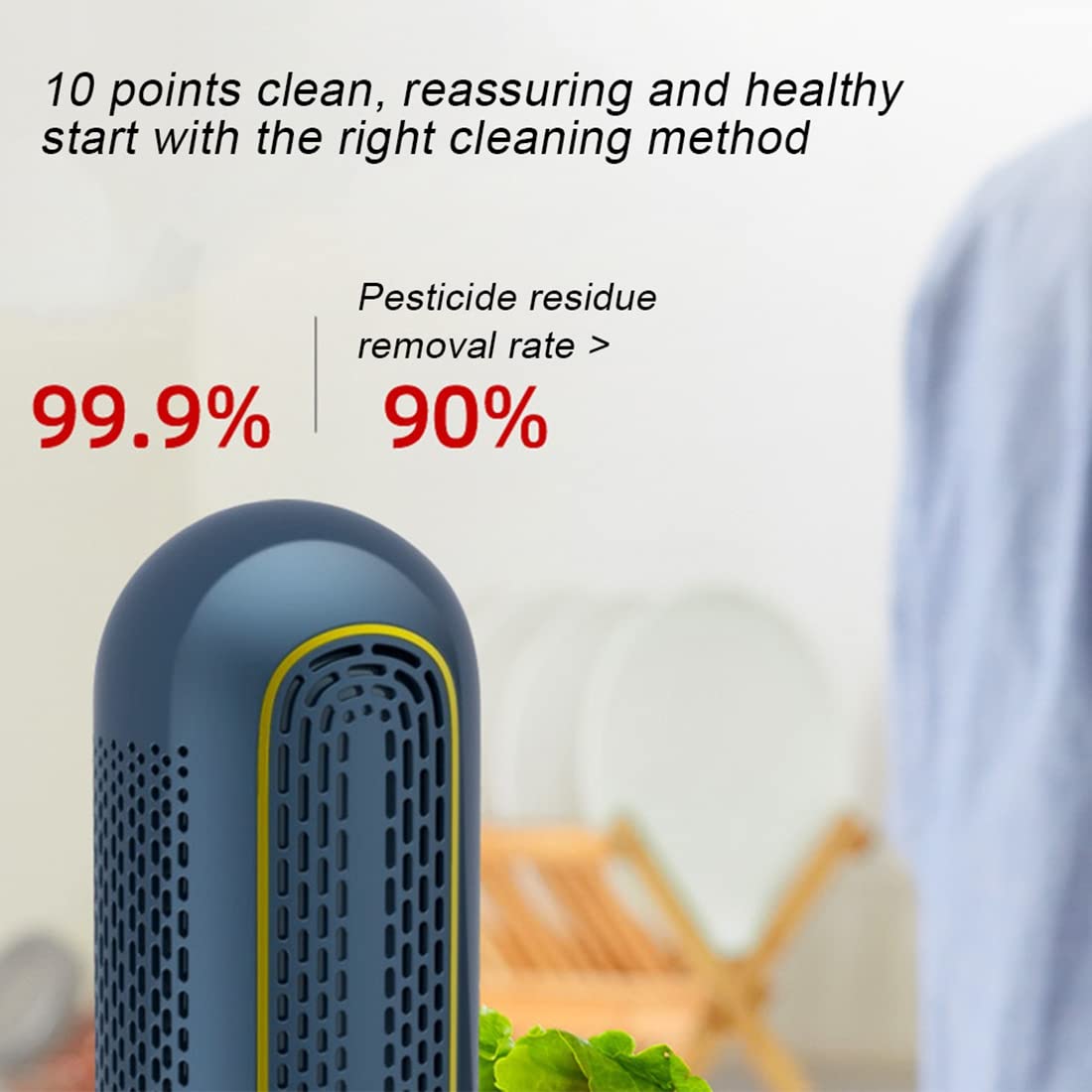 Fubdnefvo Wireless Rechargeable Fruit Vegetable Cleaner - Multifunction Food Purifier for Fresh Produce, Ideal for Home Kitchen & Camping Use