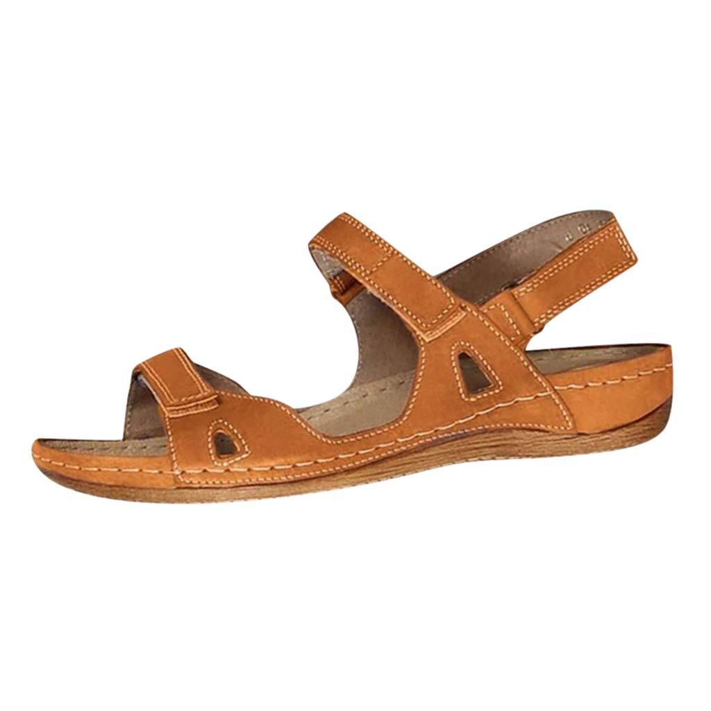 Women's Wedge Sandals with Ankle Buckle - Summer Beach Open Toe Espadrille Platform Shoes for Casual Outings & Vacations