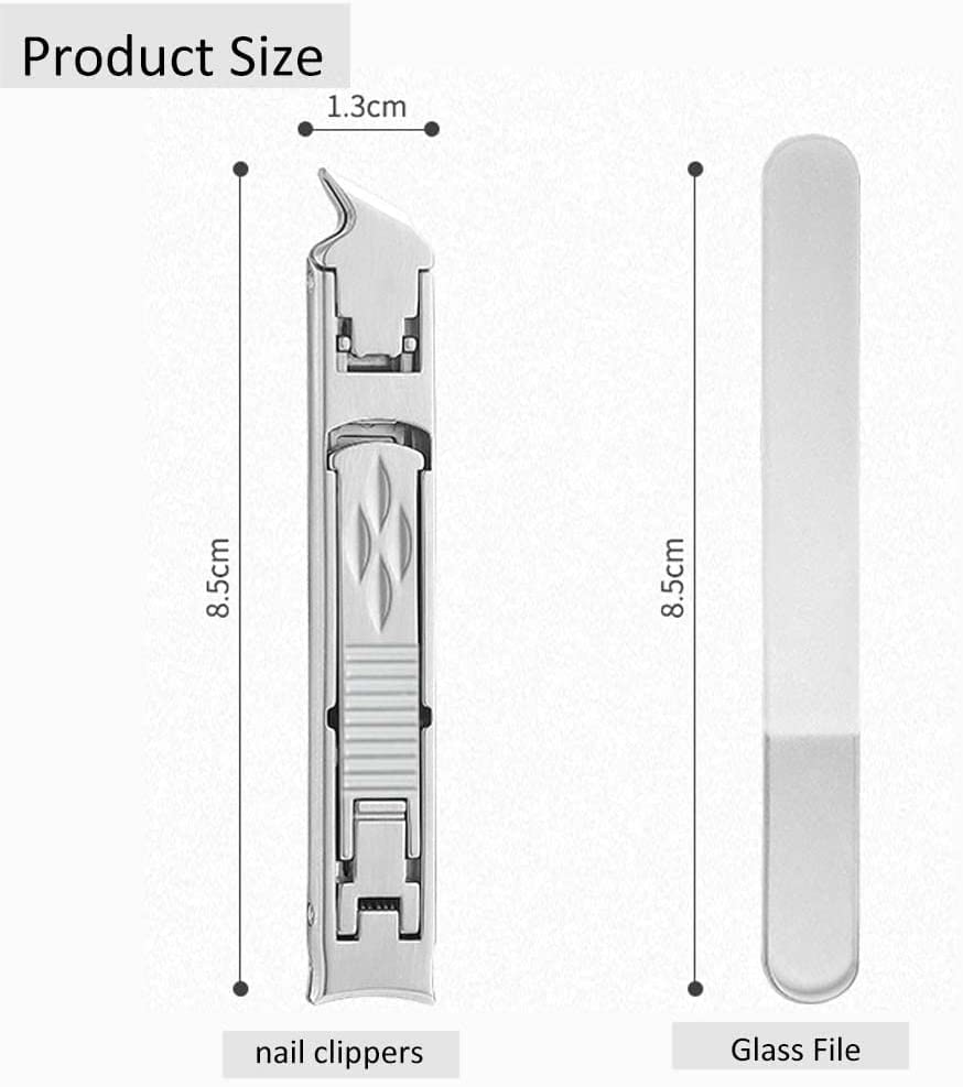 **Portable Nail Clippers for Thick Nails - Ultra Slim Folding Safety Lock Wide Jaw Cutter with Nail File, Travel-Friendly Double Head Curved & Slanted Trimmer for Toenails & Fingernails - Perfect for Travel, Home & Salon Use**