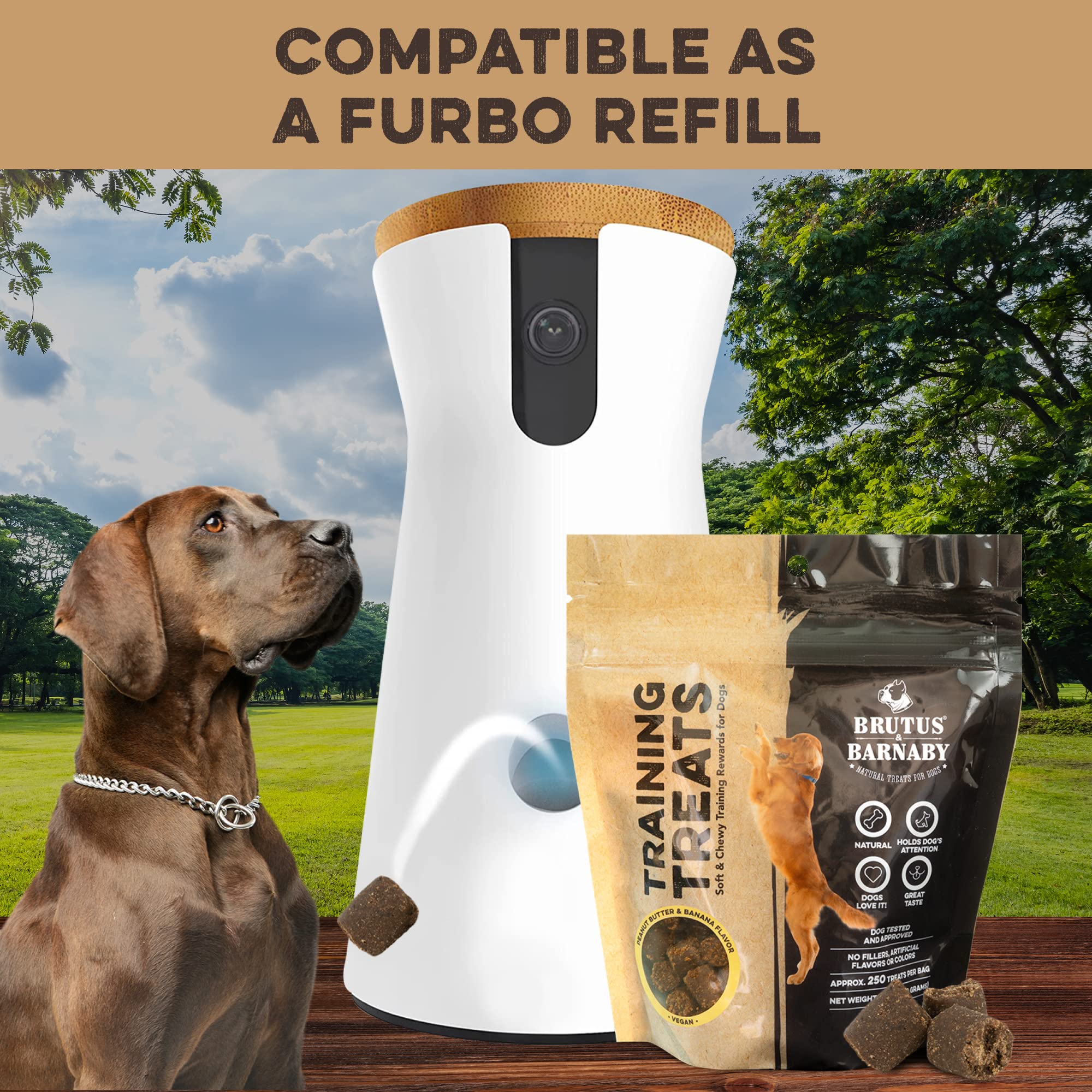 BRUTUS & BARNABY All-Natural Peanut Butter & Banana Dog Training Treats - Healthy Low Calorie Vegan Snacks for Puppies & Dogs - Perfect for Obedience Training, Reward System & Positive Reinforcement