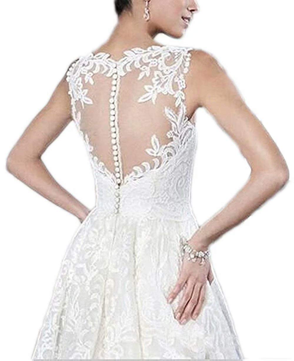 Elegant Rmaytiked Women's High-Low Wedding Dress with Lace & Tulle for Beach Brides - Perfect for Beach Weddings, Outdoor Ceremonies and Boho Bridal Looks